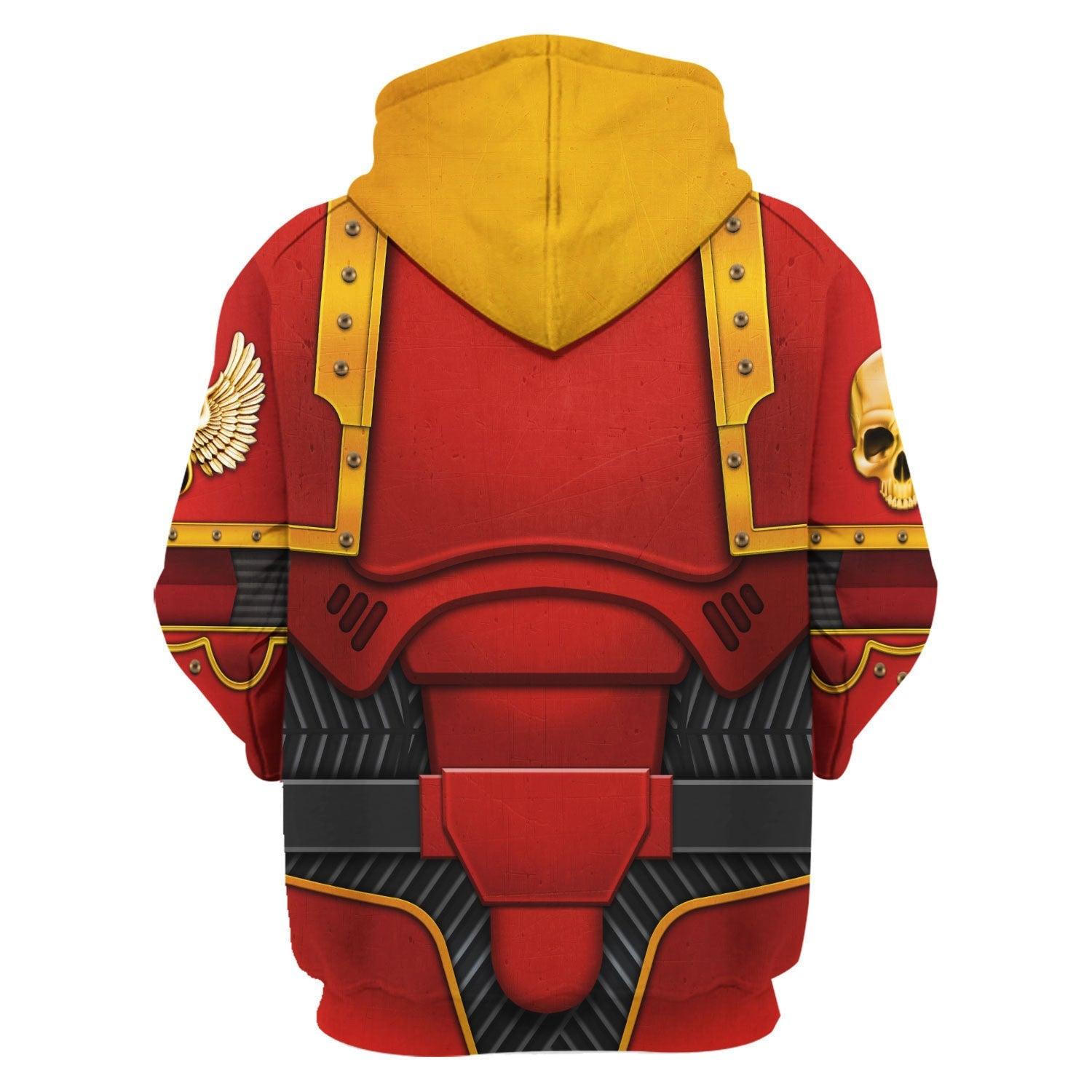 Blood Angels Captain Warhammer Costume Hoodie Jogger,Blood Angels Captain Marines Cosplay 3D Hoodie Pants, Warhammer 3D Tracksuit 