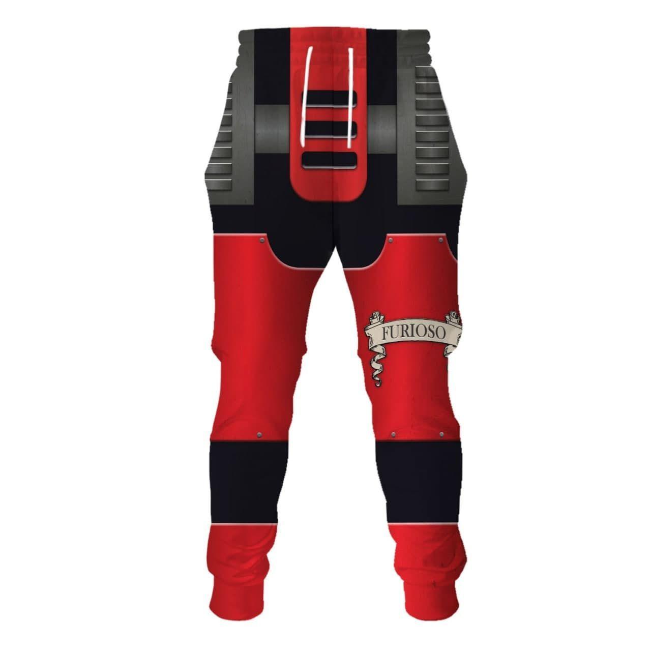 Blood Angels Furioso Dreadnought Warhammer Costume Hoodie Jogger, Blood Angels Furioso Dreadnought Marines Cosplay 3D Hoodie Pants, Warhammer 3D Tracksuit TQT4