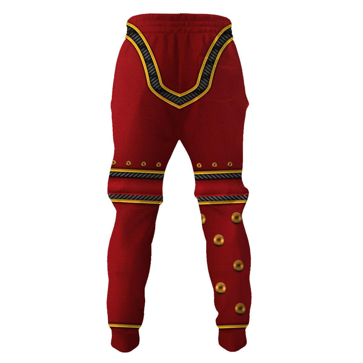 Blood Angels IX Captain Warhammer Costume Hoodie Jogger, Blood Angels IX Captain Space Marines Cosplay 3D Hoodie Pants, Warhammer 3D Tracksuit, Warhammer Game Outfit TQT1