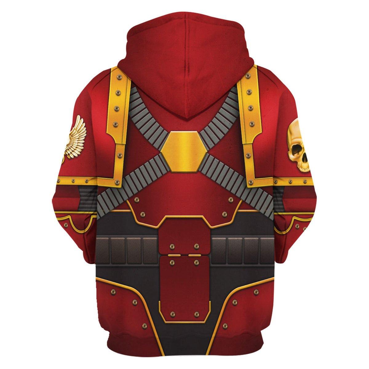 Blood Angels IX Captain Warhammer Costume Hoodie Jogger, Blood Angels IX Captain Space Marines Cosplay 3D Hoodie Pants, Warhammer 3D Tracksuit, Warhammer Game Outfit TQT1