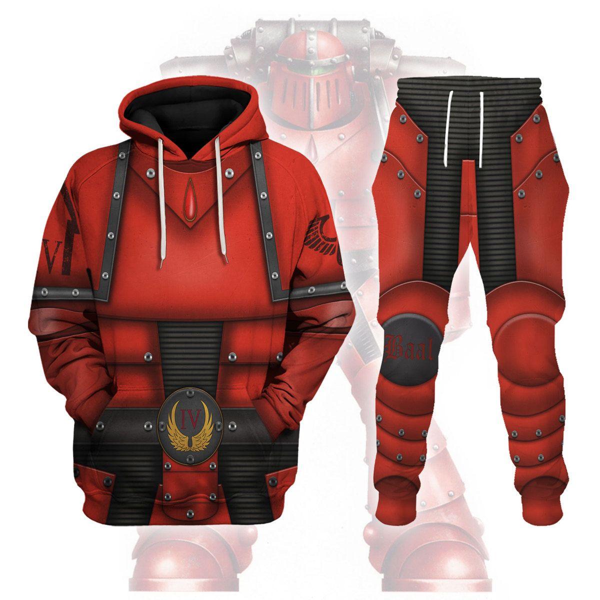 Blood Angels Legions  Warhammer Costume Hoodie Jogger,Blood Angels Legions Space Marines Cosplay 3D Hoodie Pants, Warhammer 3D Tracksuit, Warhammer Game Outfit TQT3