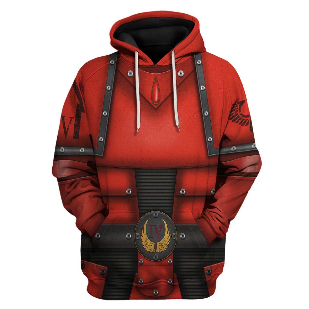 Blood Angels Legions  Warhammer Costume Hoodie Jogger,Blood Angels Legions Space Marines Cosplay 3D Hoodie Pants, Warhammer 3D Tracksuit, Warhammer Game Outfit TQT3