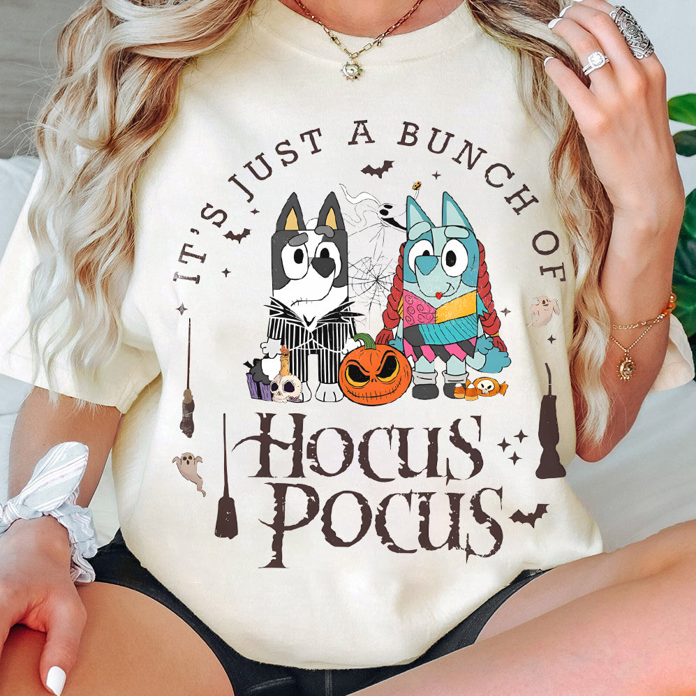 Bluey Hokus Pokus Shirt, Halloween Shirt, Blue Halloween Party Shirt, Cute Halloween Tee