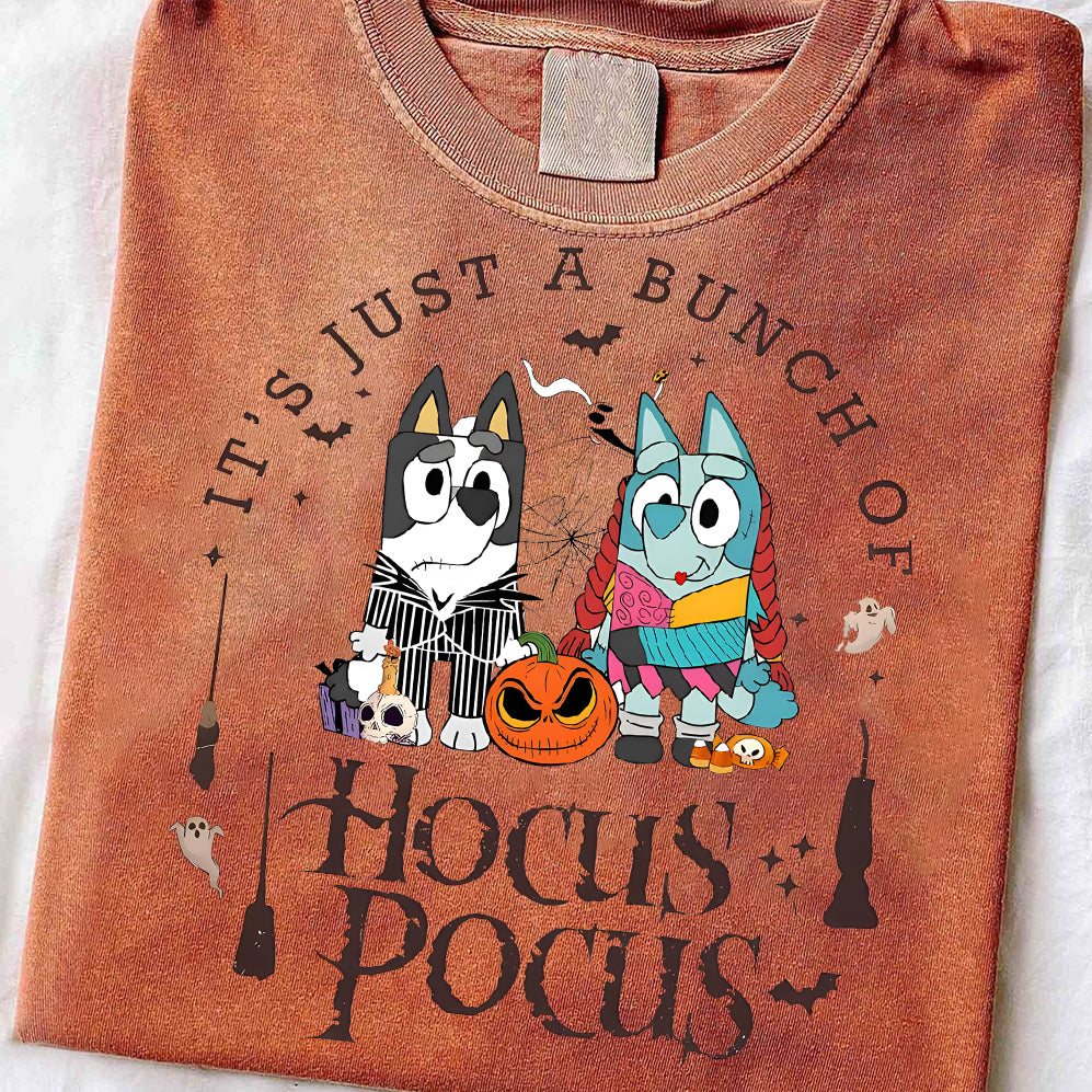 Bluey Hokus Pokus Shirt, Halloween Shirt, Blue Halloween Party Shirt, Cute Halloween Tee