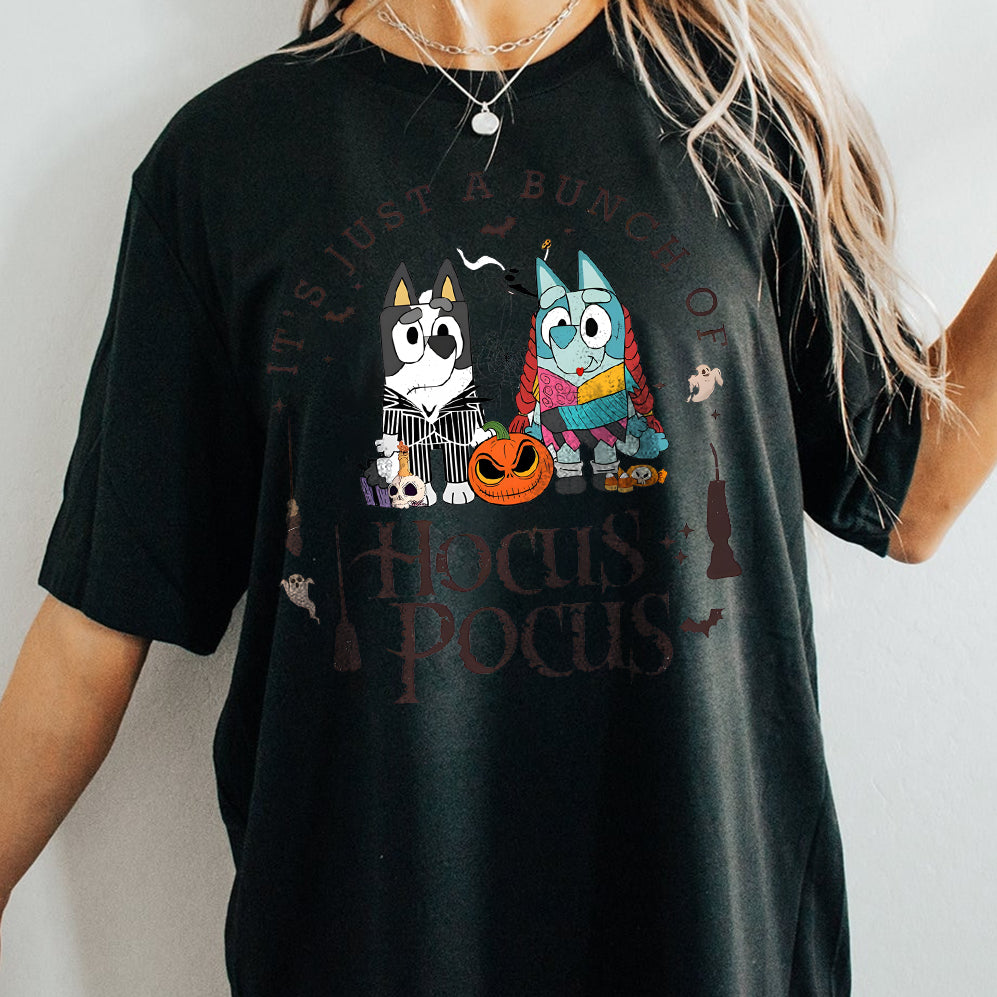 Bluey Hokus Pokus Shirt, Halloween Shirt, Blue Halloween Party Shirt, Cute Halloween Tee