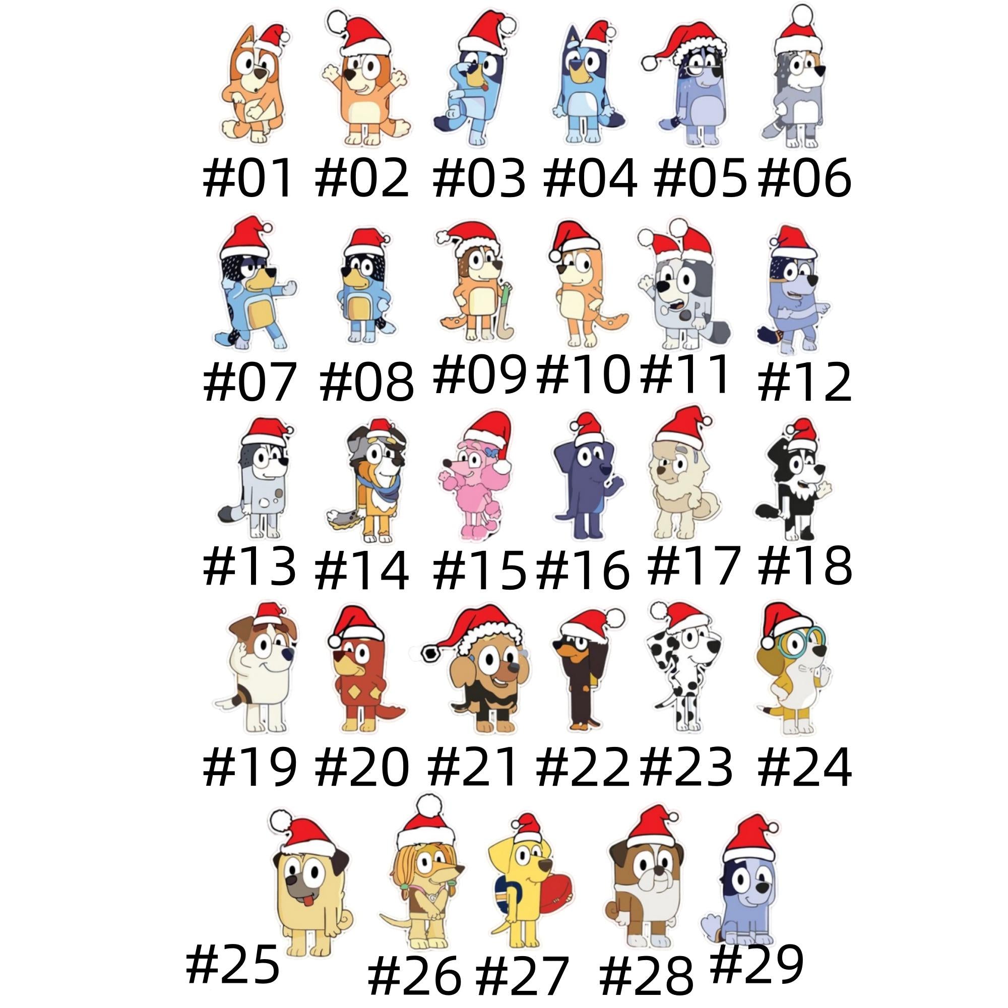 luey Letter Name Ornament 2024, Christmas Ornament, Custom Name Ornament, Initials Ornament, Bluey Christmas Gift Custom Family Ornament ORH2510