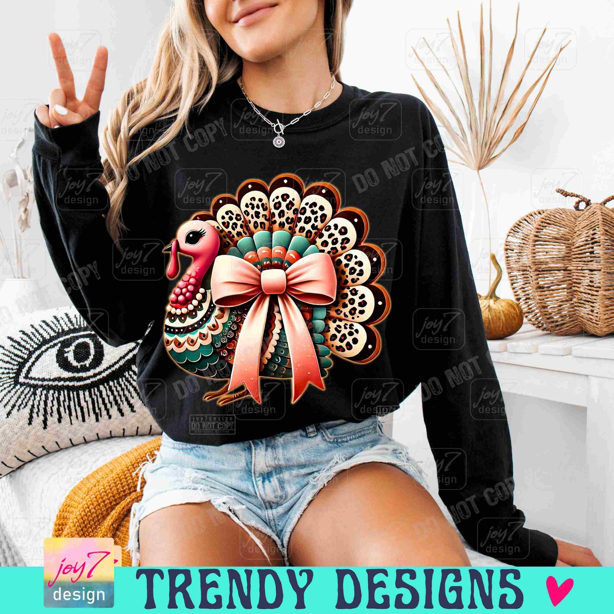 Boho Turkey PNG Coquette Thanksgiving Turkey Png Trendy Fall vibes Leopard Coquette Fall Shirt Png Retro Fall Thankful Cute Autumn ORIGINAL SCU