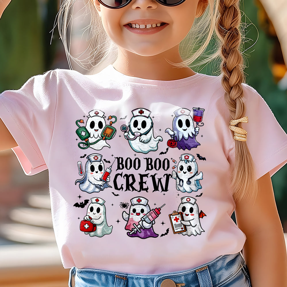 BOO BOO Crew T-shirt, Nurse T-shirt, Nurse Halloween T-shirt, Pink Halloween T-shirt, Ghost T-shirt, Spooky Season T-shirt, Cna T-shirt