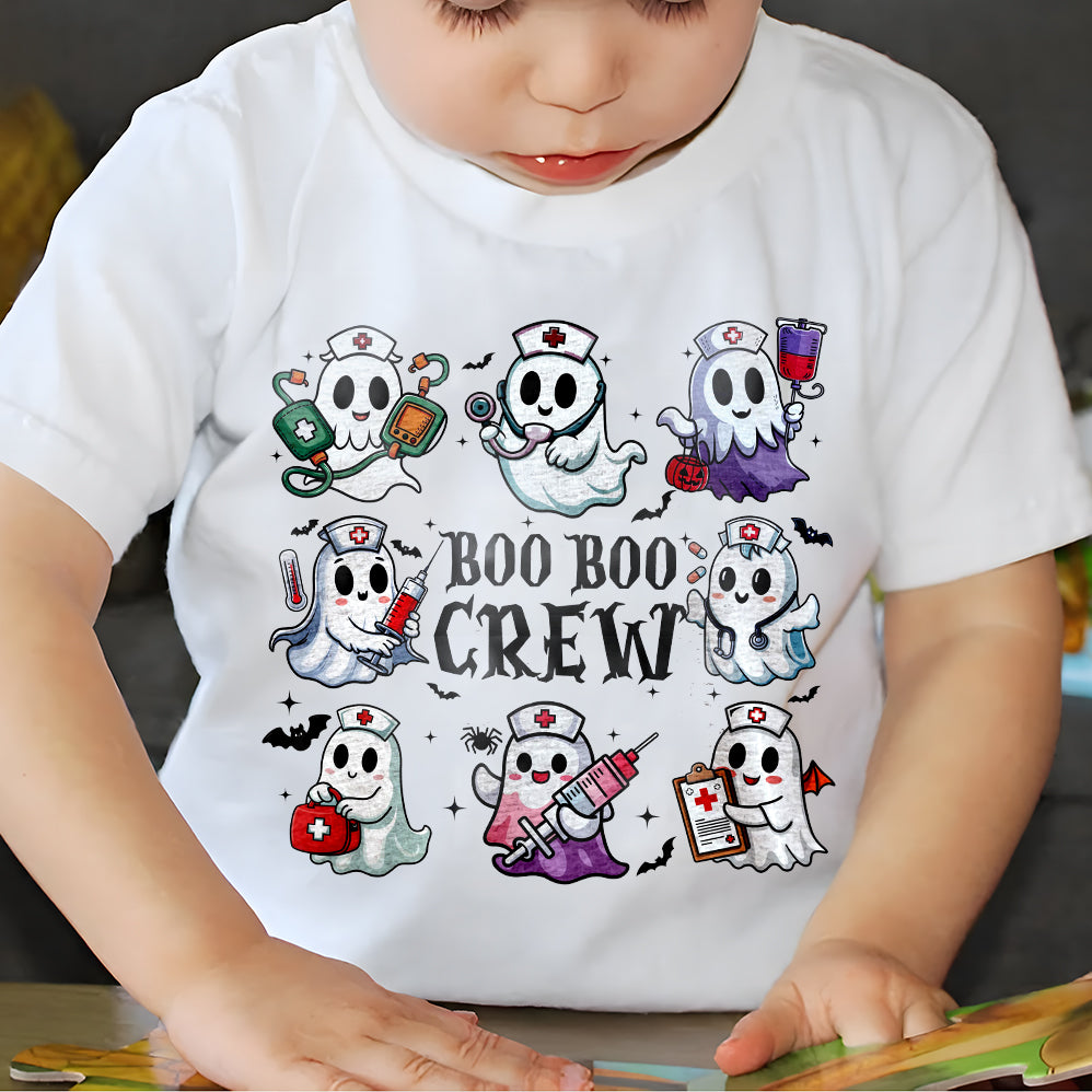 BOO BOO Crew T-shirt, Nurse T-shirt, Nurse Halloween T-shirt, Pink Halloween T-shirt, Ghost T-shirt, Spooky Season T-shirt, Cna T-shirt