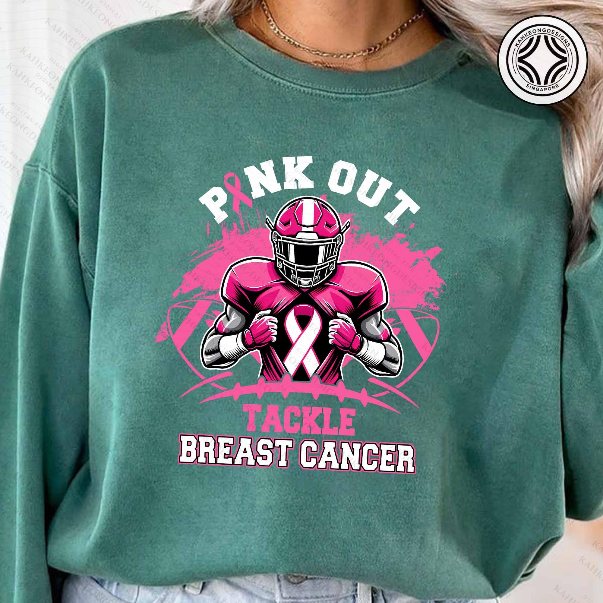 Breast Cancer Football Pink Out Png, Sport Breast Cancer Png, Pink Ribbon Png, American Football Png, Sport Pink Out Shirt Design SCU