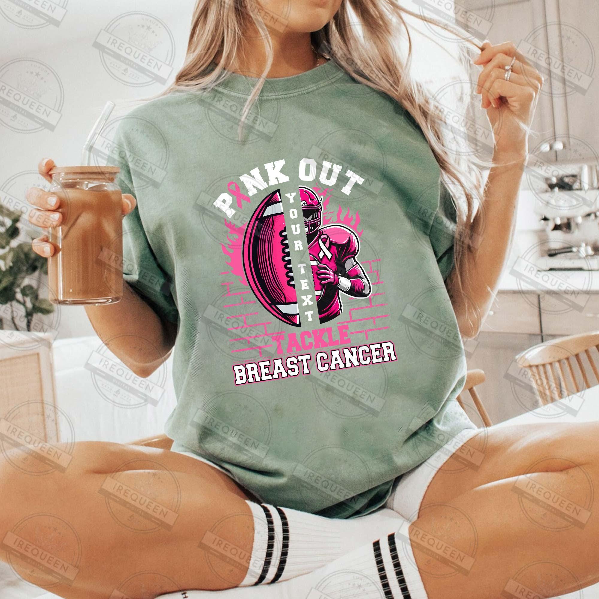 Breast Cancer Football Pink Out Png, Sport Breast Cancer Png, Pink Ribbon Png, American Football, Sport Pink Out Shirt Design, Digital File SCU