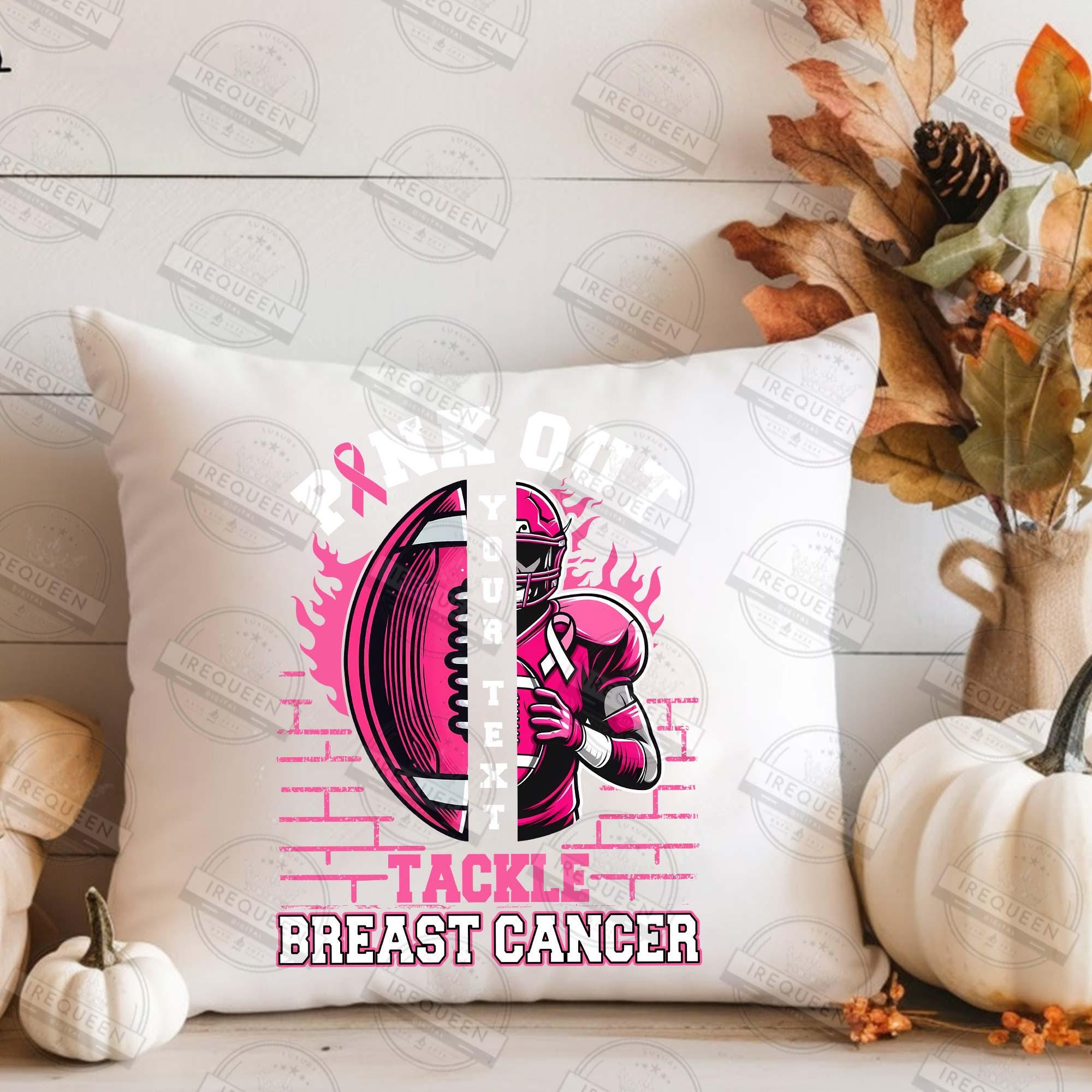 Breast Cancer Football Pink Out Png, Sport Breast Cancer Png, Pink Ribbon Png, American Football, Sport Pink Out Shirt Design, Digital File SCU