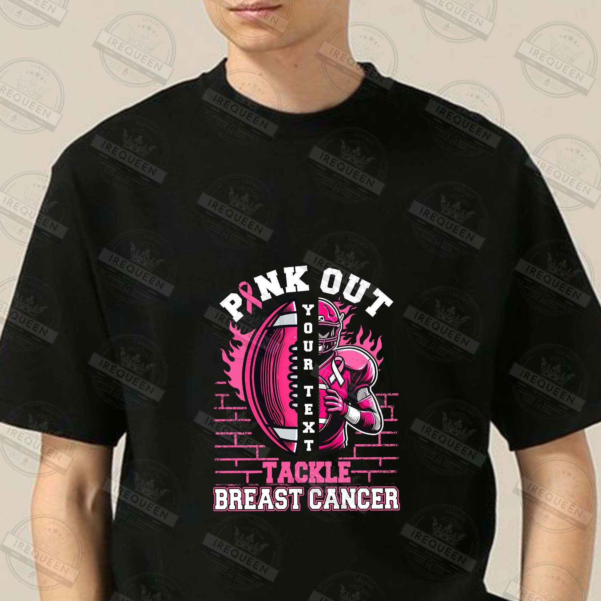 Breast Cancer Football Pink Out Png, Sport Breast Cancer Png, Pink Ribbon Png, American Football, Sport Pink Out Shirt Design, Digital File SCU