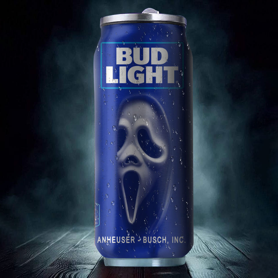 Bud Light Drink Ghostface Halloween Insulated Tumbler Stainless Steel Water - 16Oz 932394_parent tumb1