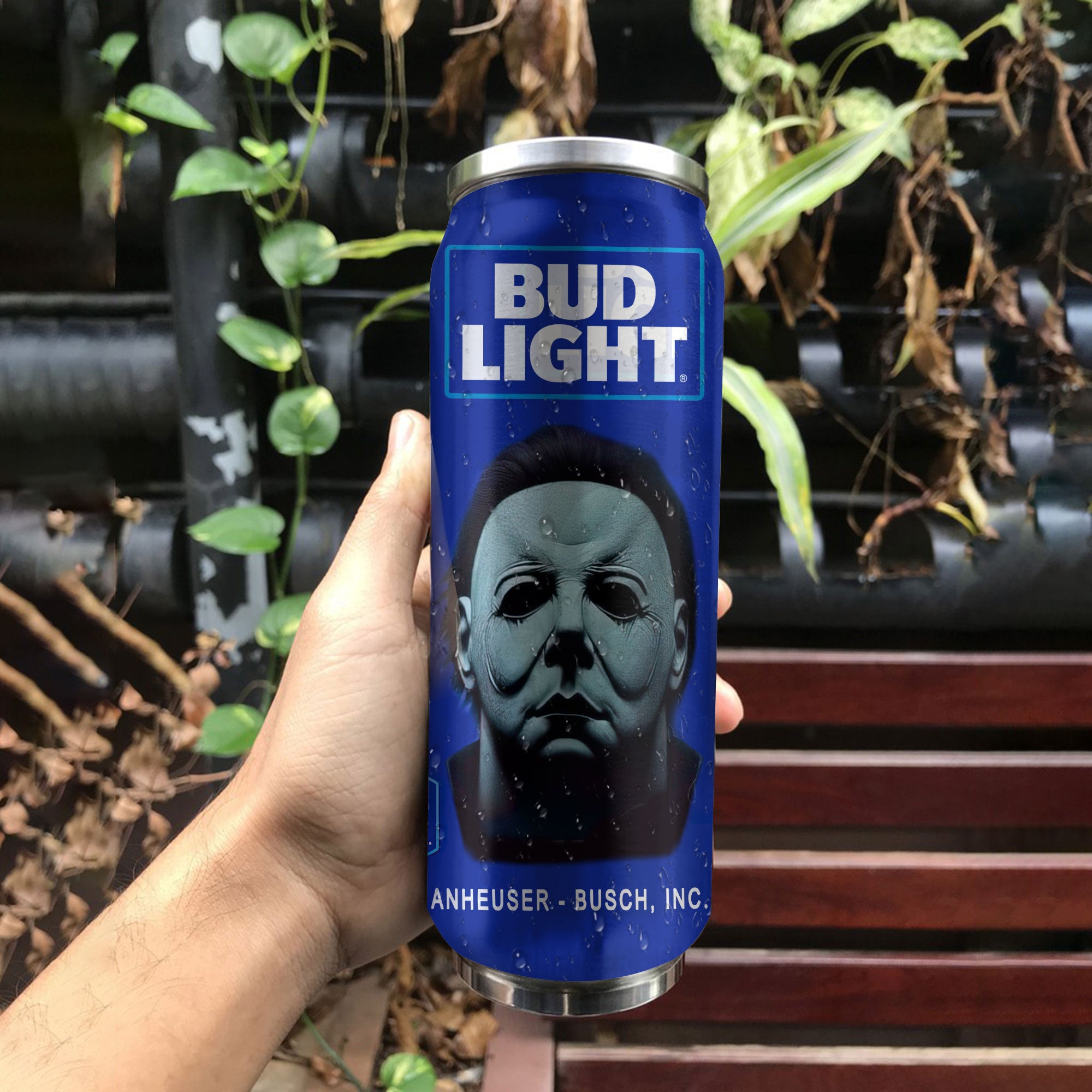 Bud Light Drink Michael Myers Halloween Insulated Tumbler Stainless Steel Water - 16Oz 324113_parent tumb1