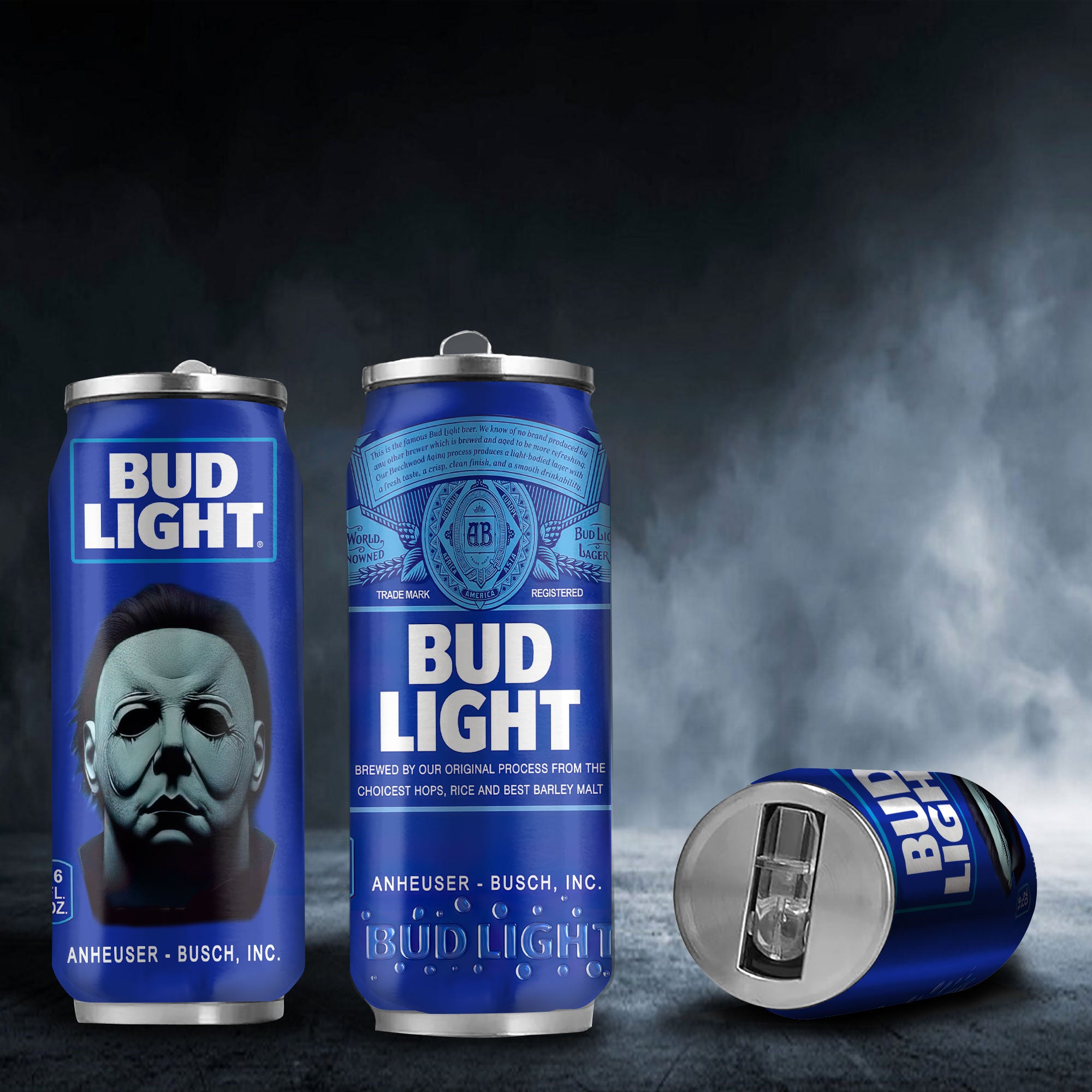 Bud Light Drink Michael Myers Halloween Insulated Tumbler Stainless Steel Water - 16Oz 324113_parent tumb1