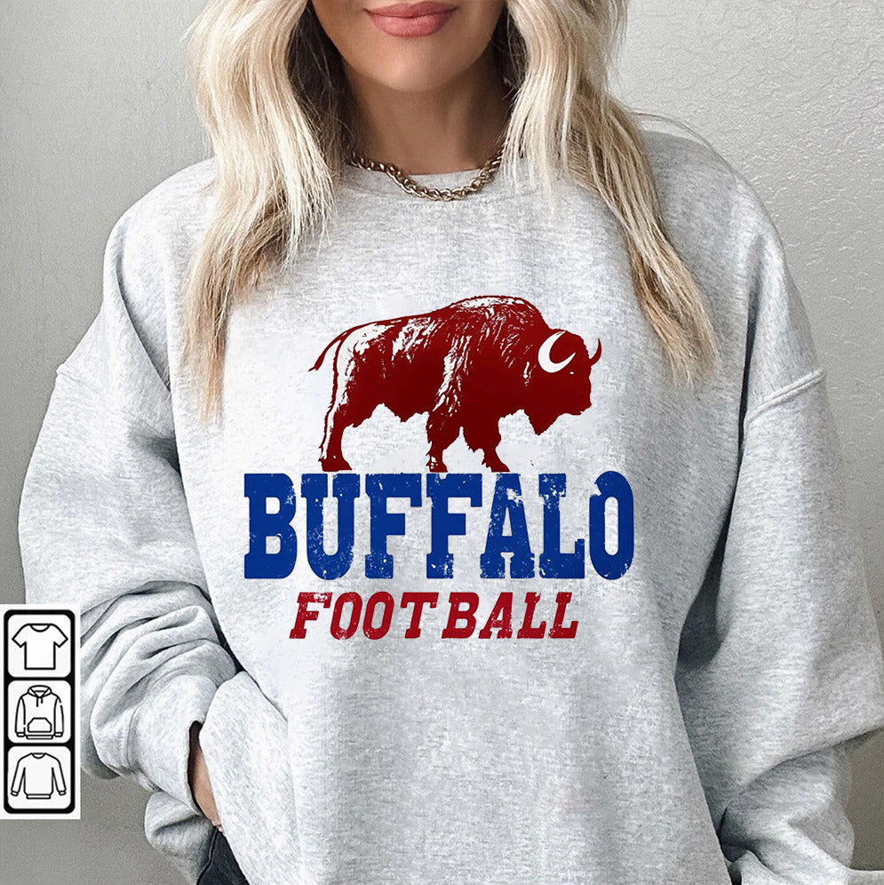 Buffalo Football Vintage Sweatshirt, Retro Buffalo Football Crewneck, Buffalo Bills Football Shirt, Bills Football Gift