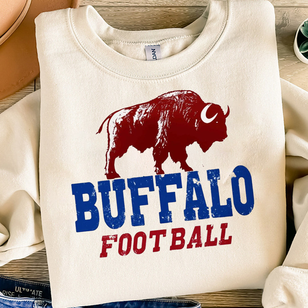 Buffalo Football Vintage Sweatshirt, Retro Buffalo Football Crewneck, Buffalo Bills Football Shirt, Bills Football Gift