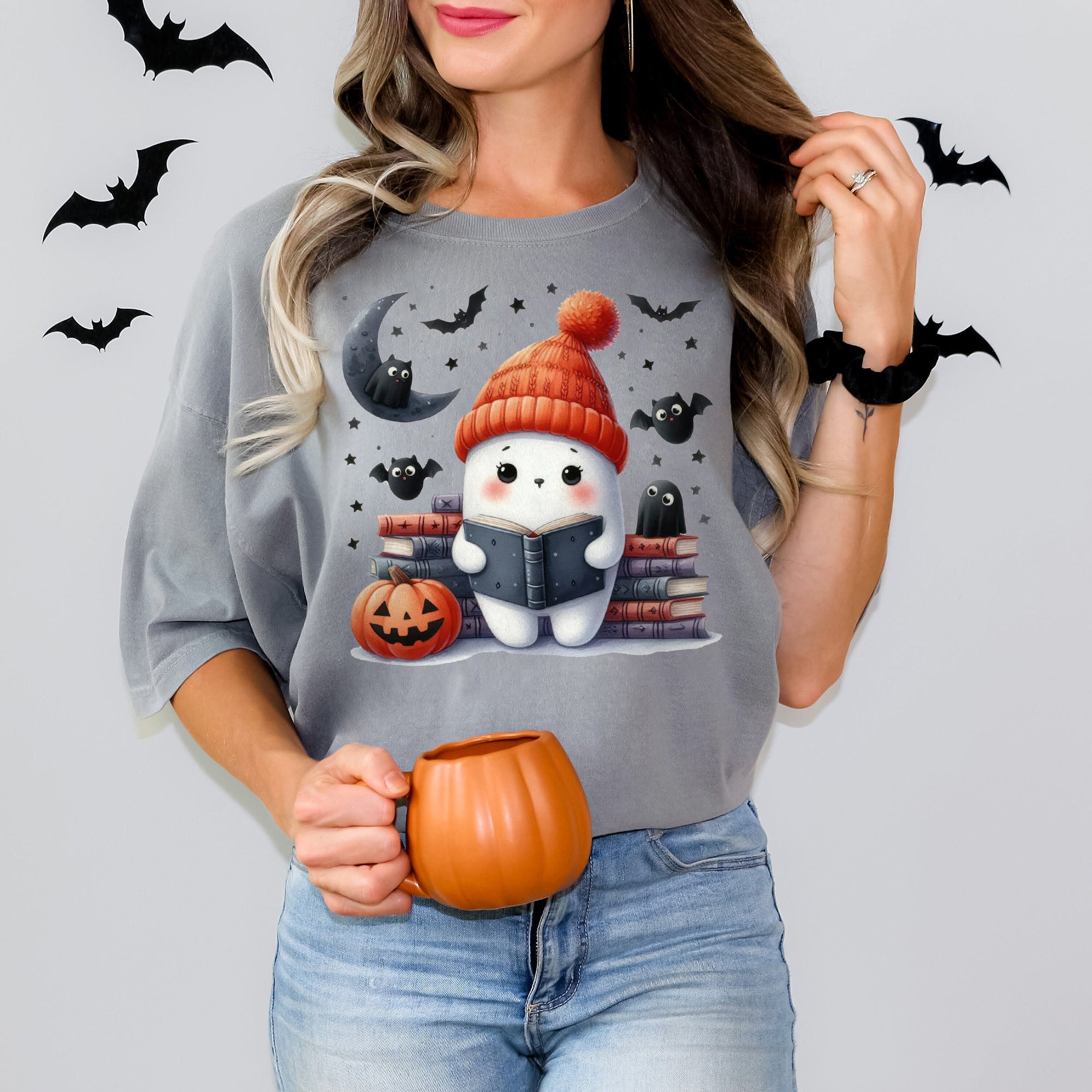 Halloween Ghost Shirt, Cute Ghost Shirt, Womens Halloween Shirt, Cute Fall Shirt, Spooky Season Shirt HW2507 13