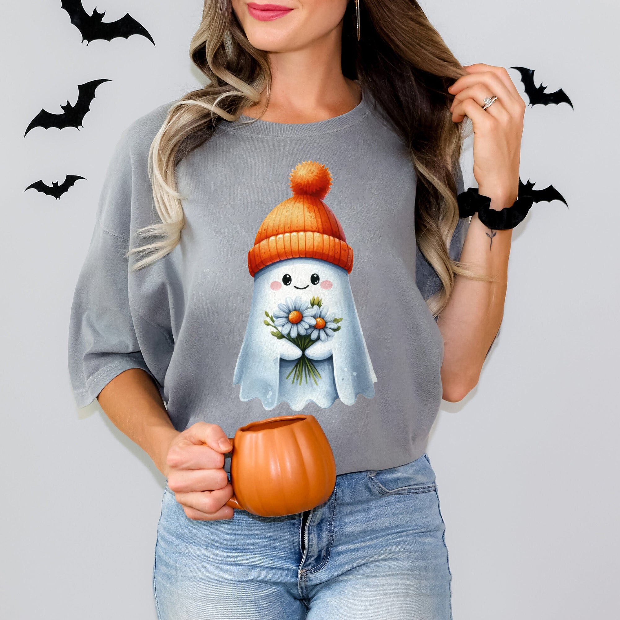 Halloween Ghost Shirt, Cute Ghost Shirt, Womens Halloween Shirt, Cute Fall Shirt, Spooky Season Shirt HW2507 15
