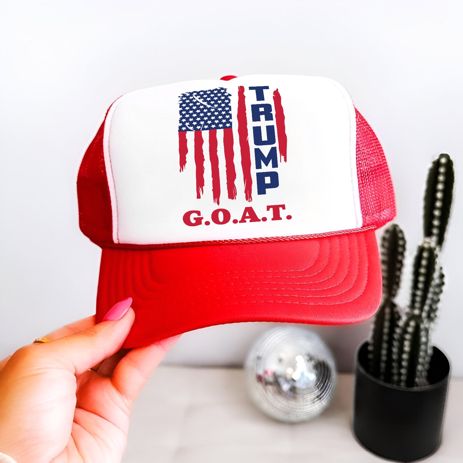 Trump Goat Embroidered Hat Trucker Hat #8 Tu4