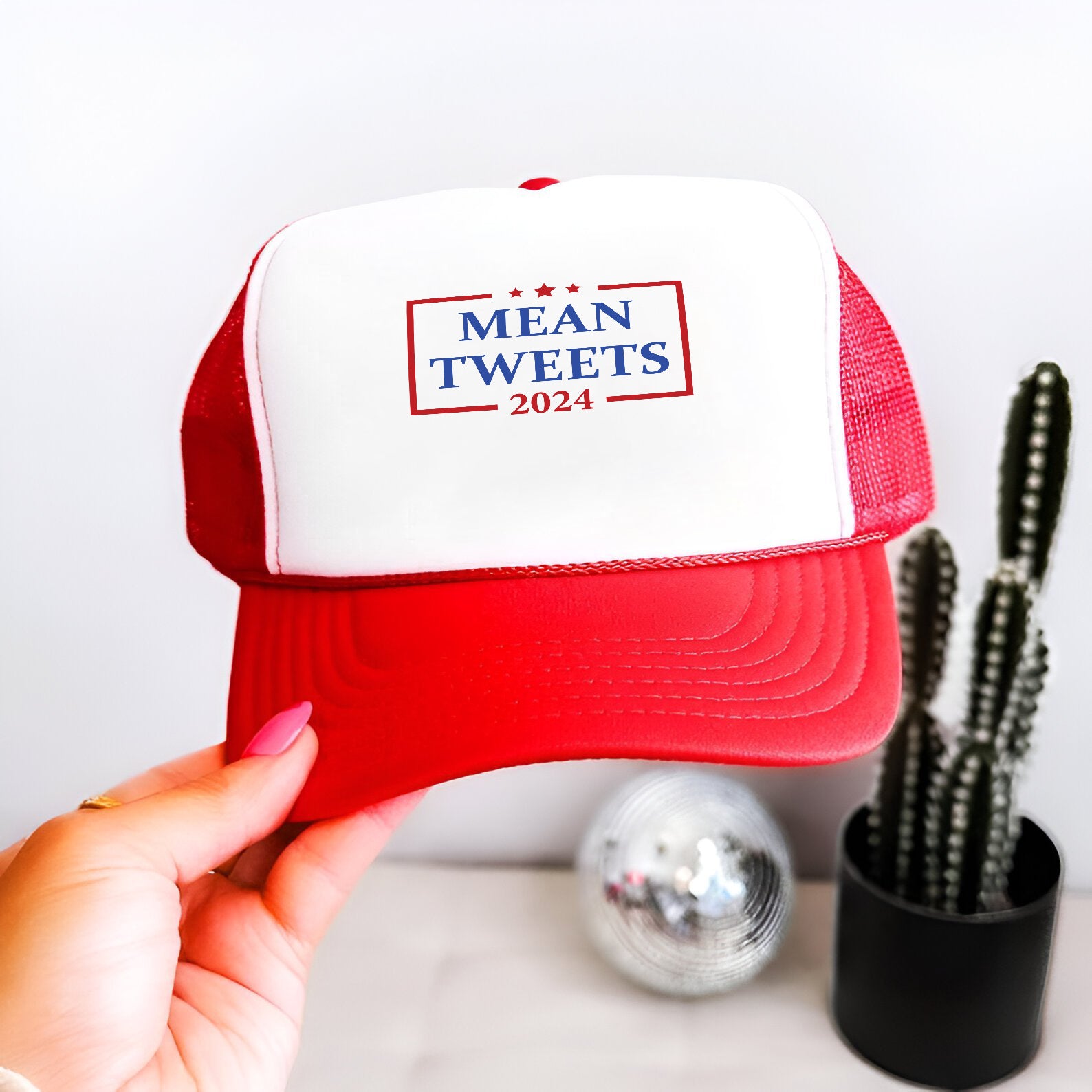 Mean Tweets 2024 Embroidered Hat Trucker Hat #23 Tu4