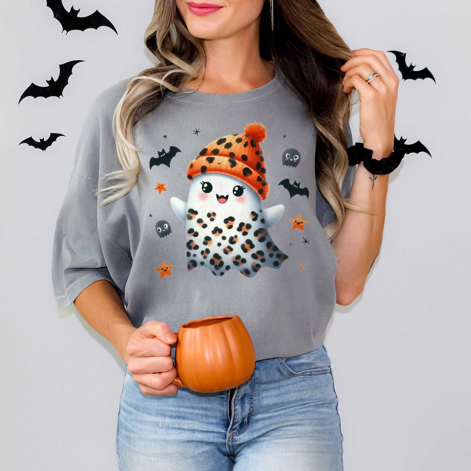 Halloween Ghost Shirt, Cute Ghost Shirt, Womens Halloween Shirt, Cute Fall Shirt, Spooky Season Shirt HW2507 03