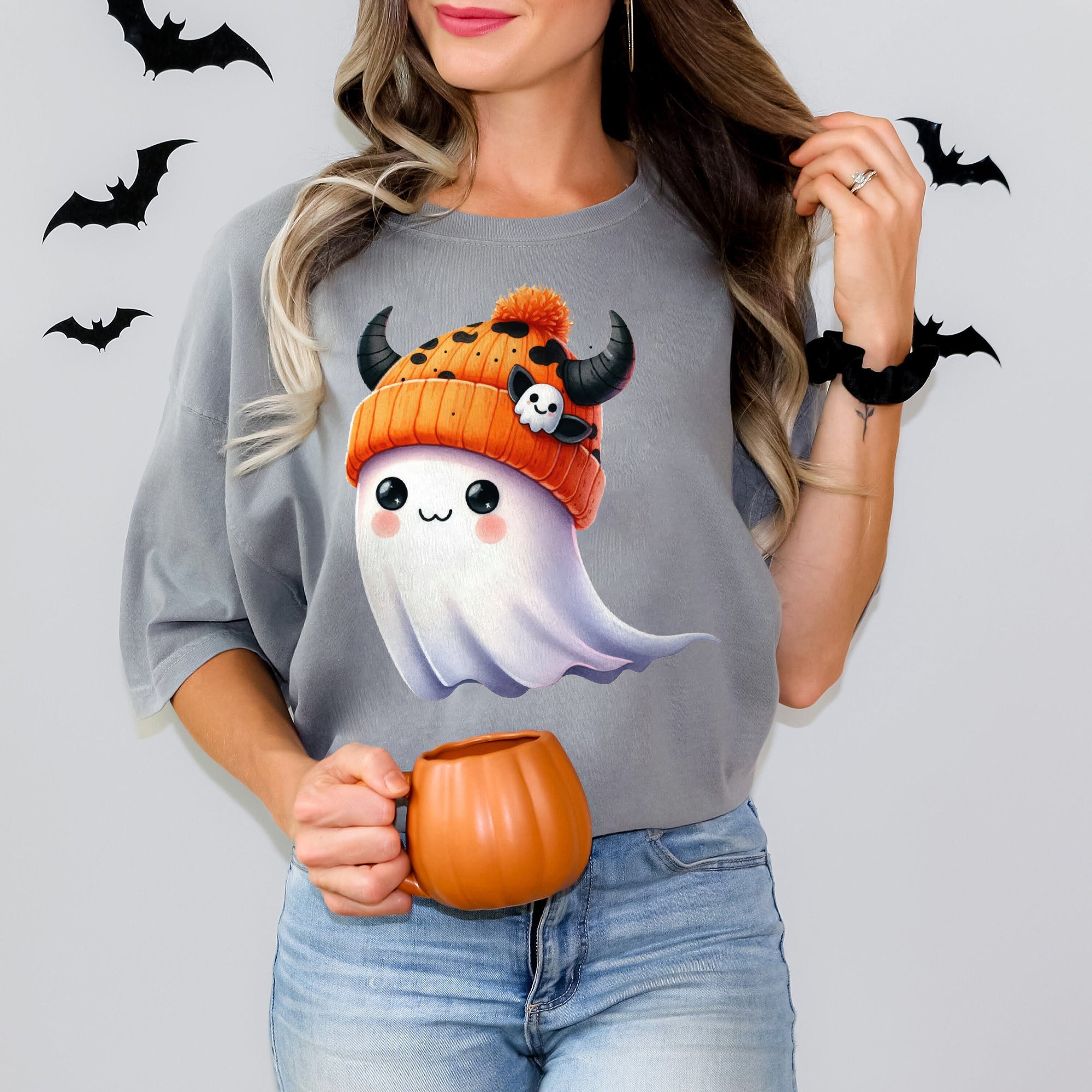 Halloween Ghost Shirt, Cute Ghost Shirt, Womens Halloween Shirt, Cute Fall Shirt, Spooky Season Shirt HW2507 17