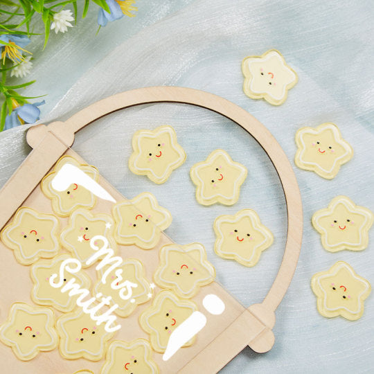 Personalized Fill The Jar With Yellow Star Smiley Face Teacher Reward Jar rejar