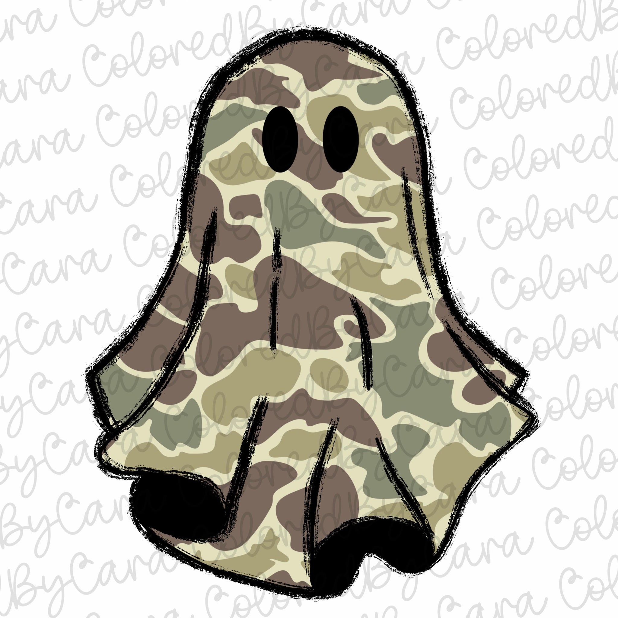 Camo ghost png boys halloween design dtf Halloween camo ghost fall png kids fall design bow acrylic brushstroke SCU