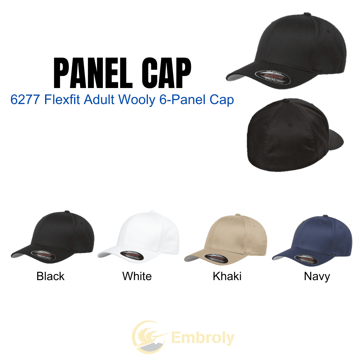 Custom Embroidered Logo Design Cap, Personalized Cap With Name Under Logo Or On Side EM1