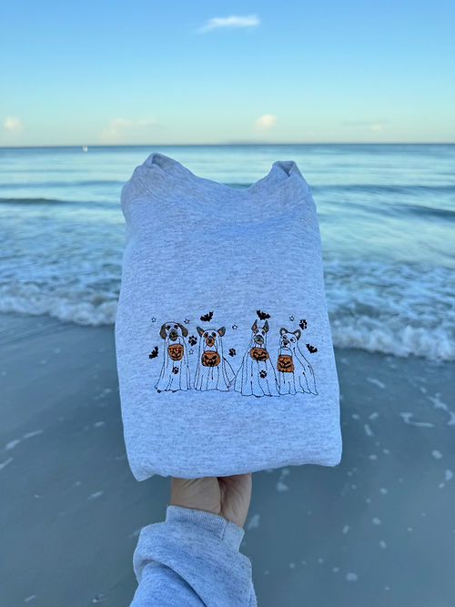 Ghost Dogs Embroidered Crewneck EMHA2808