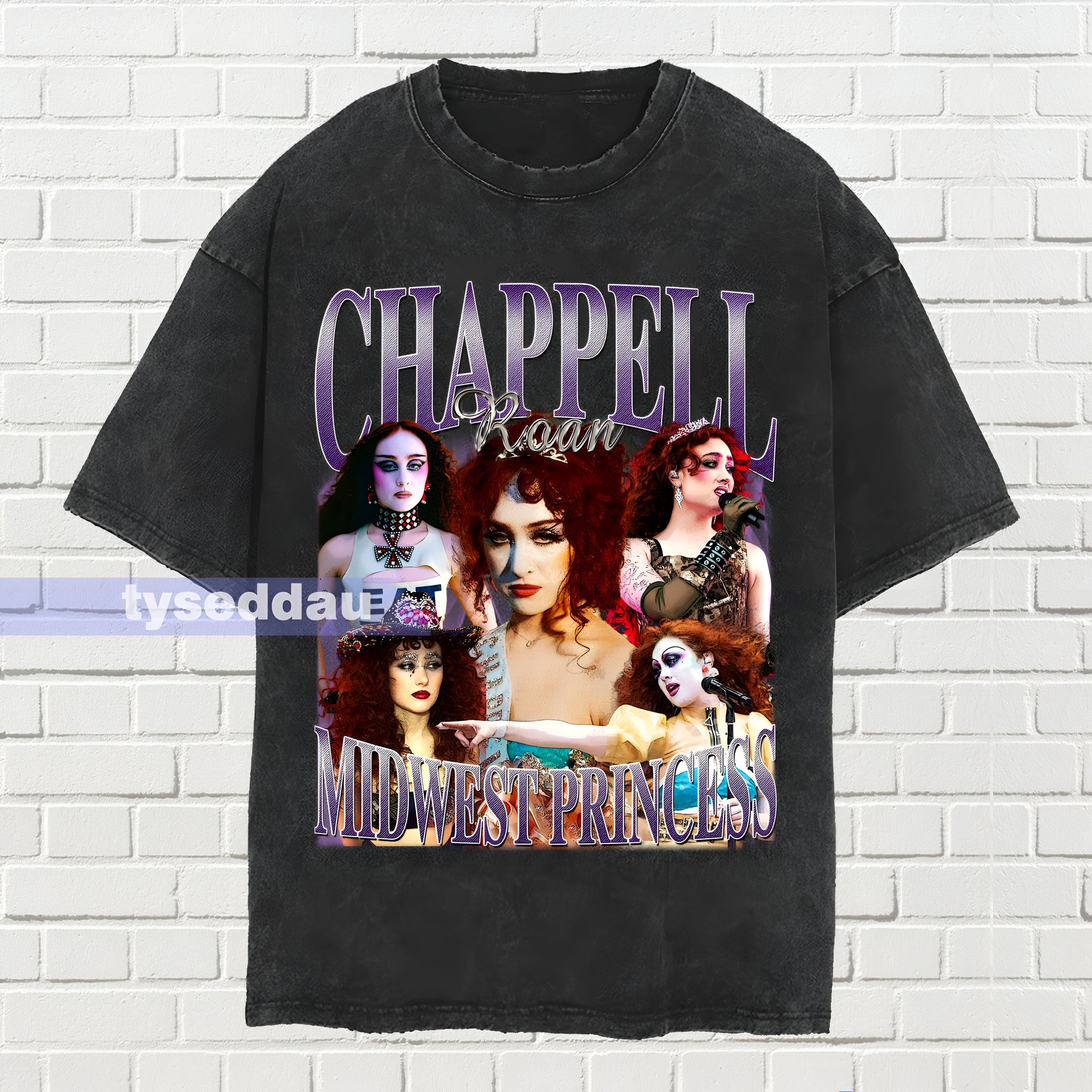 pixelcut-export (9)Chappell Roan Midwest Princess Vintage Washed T-Shirt,Chappell Roan Midwest Princess Homage Graphic Unisex Long Sleeve