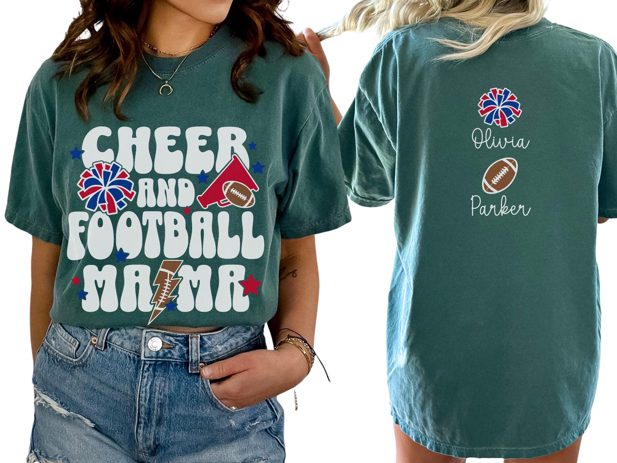 Cheer Football Mom Shirt Names, Football Cheer Mom Shirt, Football Cheer Mama Shirts, Custom Football Cheer Shirt Personalized Mom Gift CUSFB