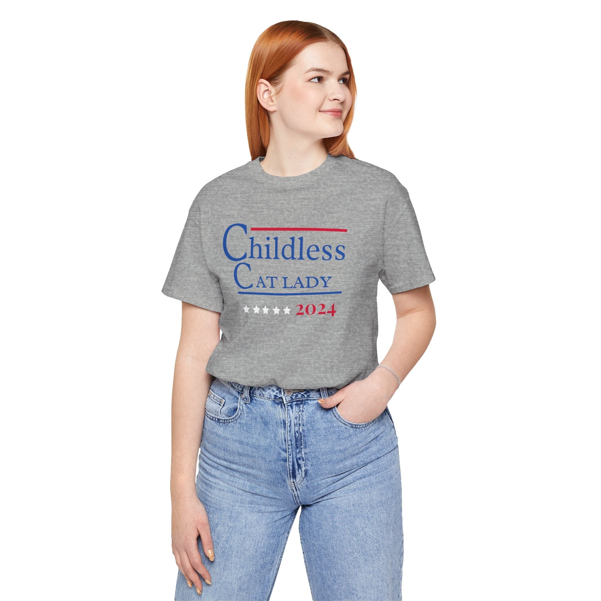 Childless Cat Lady shirt #teamcatlady  Cat Lady for President  Unisex Jersey Short Sleeve Tee  Election 2024  TD2907N 04