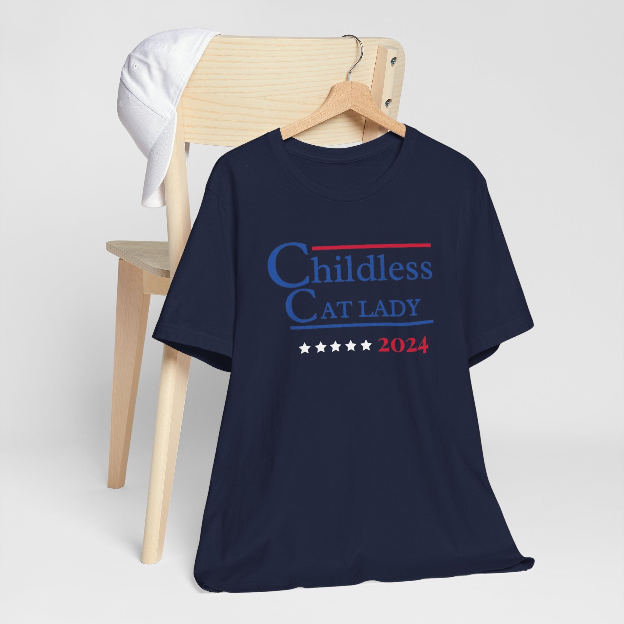 Childless Cat Lady shirt #teamcatlady  Cat Lady for President  Unisex Jersey Short Sleeve Tee  Election 2024  TD2907N 04