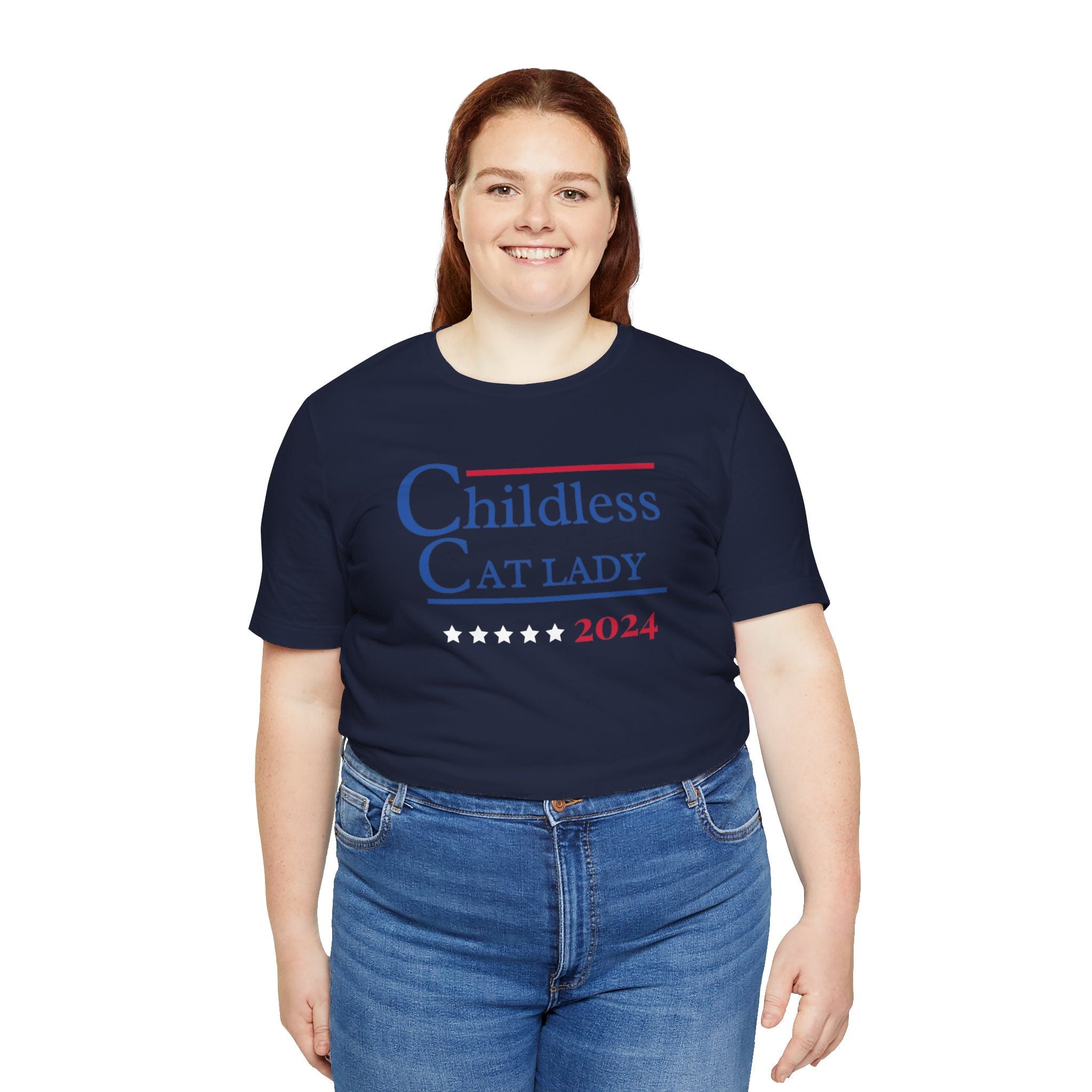 Childless Cat Lady shirt #teamcatlady  Cat Lady for President  Unisex Jersey Short Sleeve Tee  Election 2024  TD2907N 04