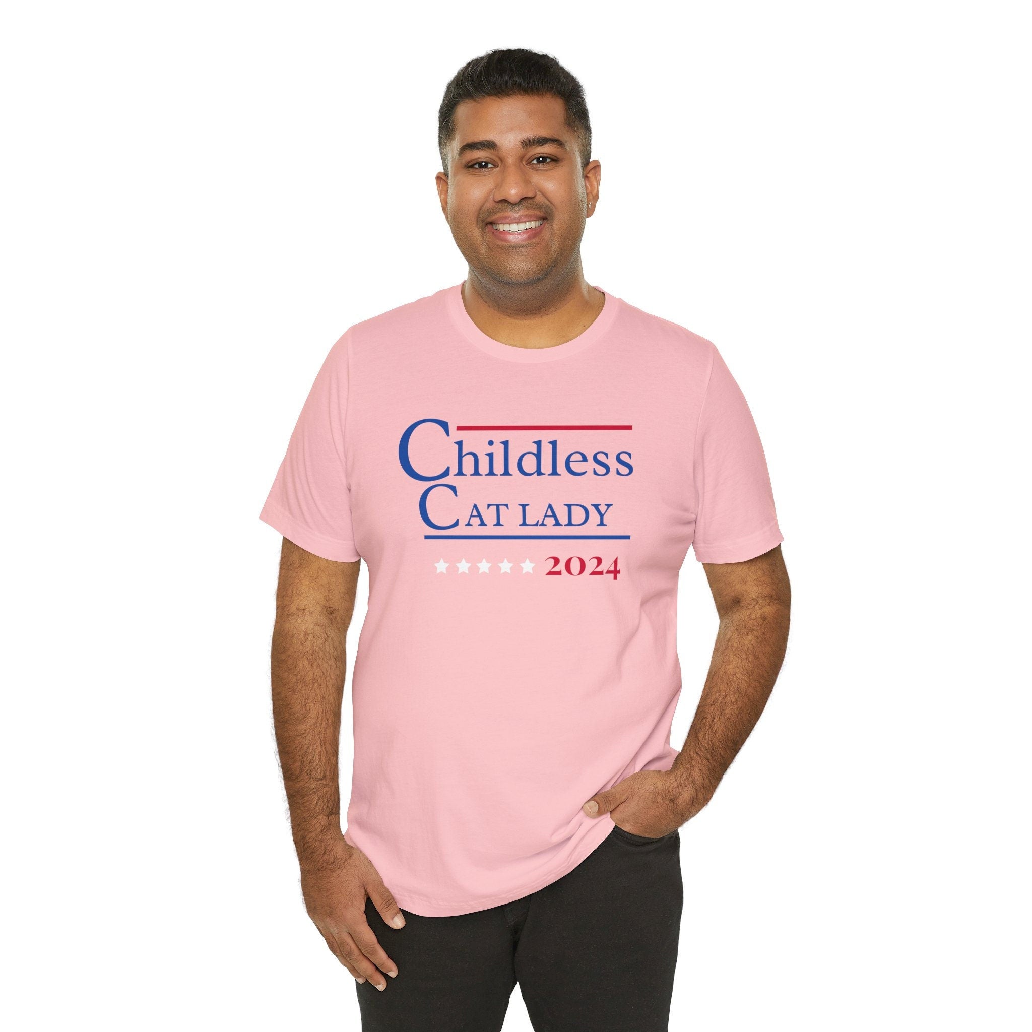 Childless Cat Lady shirt #teamcatlady  Cat Lady for President  Unisex Jersey Short Sleeve Tee  Election 2024  TD2907N 04