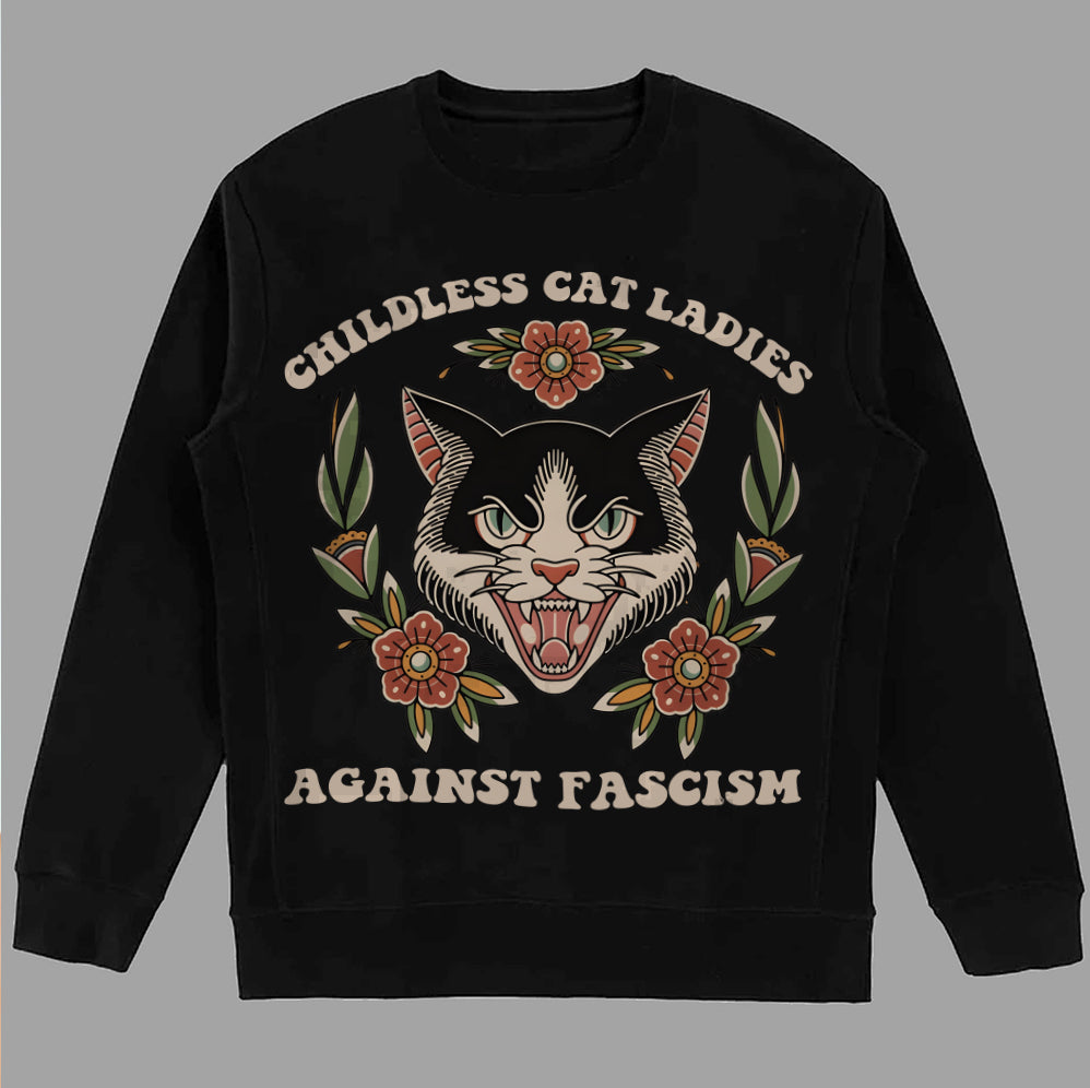 Childless For Cat Ladies For Harris 2024 Shirt, Childless Cat Ladies Against Fascism, Feminist Shirt, Trendy Shirt