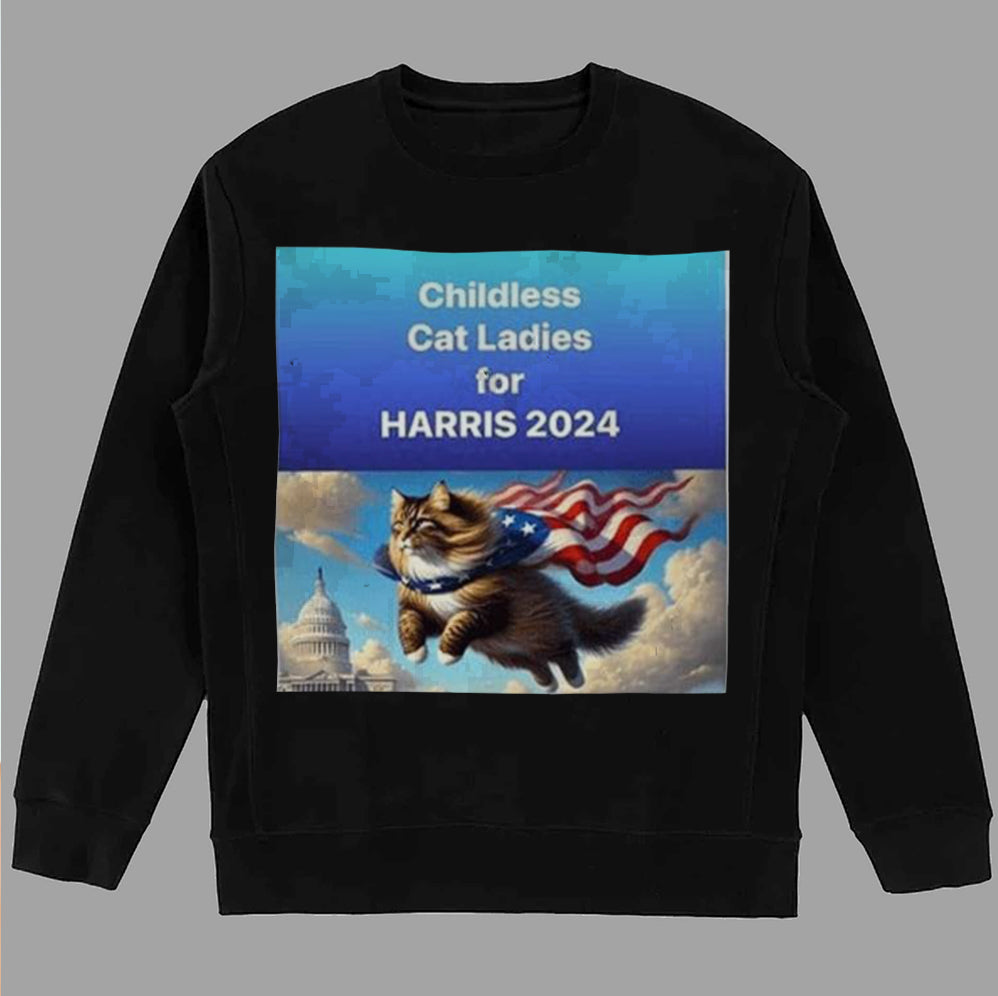 Childless For Cat Ladies For Harris 2024 Shirt, Childless Cat Ladies Against Fascism V3, Feminist Shirt, Trendy Shirt