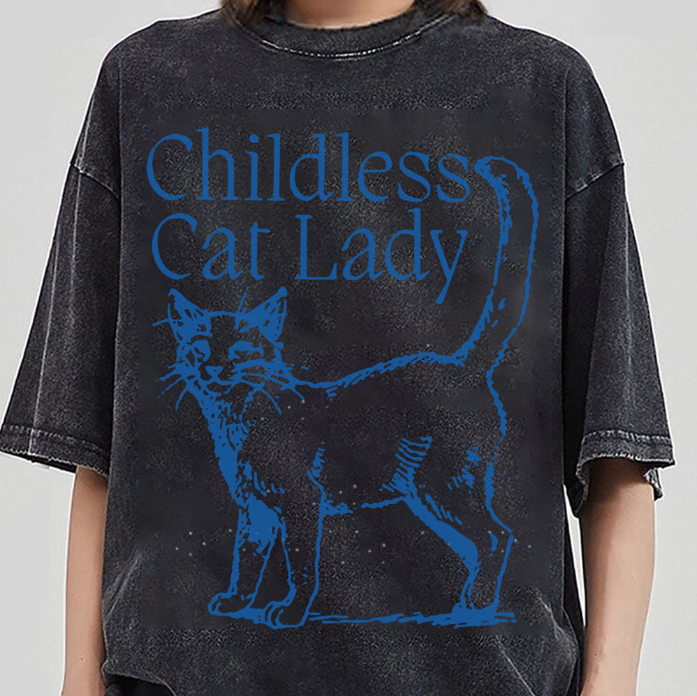 Childless For Cat Ladies For Harris 2024 Shirt, Childless Cat Ladies Against Fascism V4, Feminist Shirt, Trendy Shirt