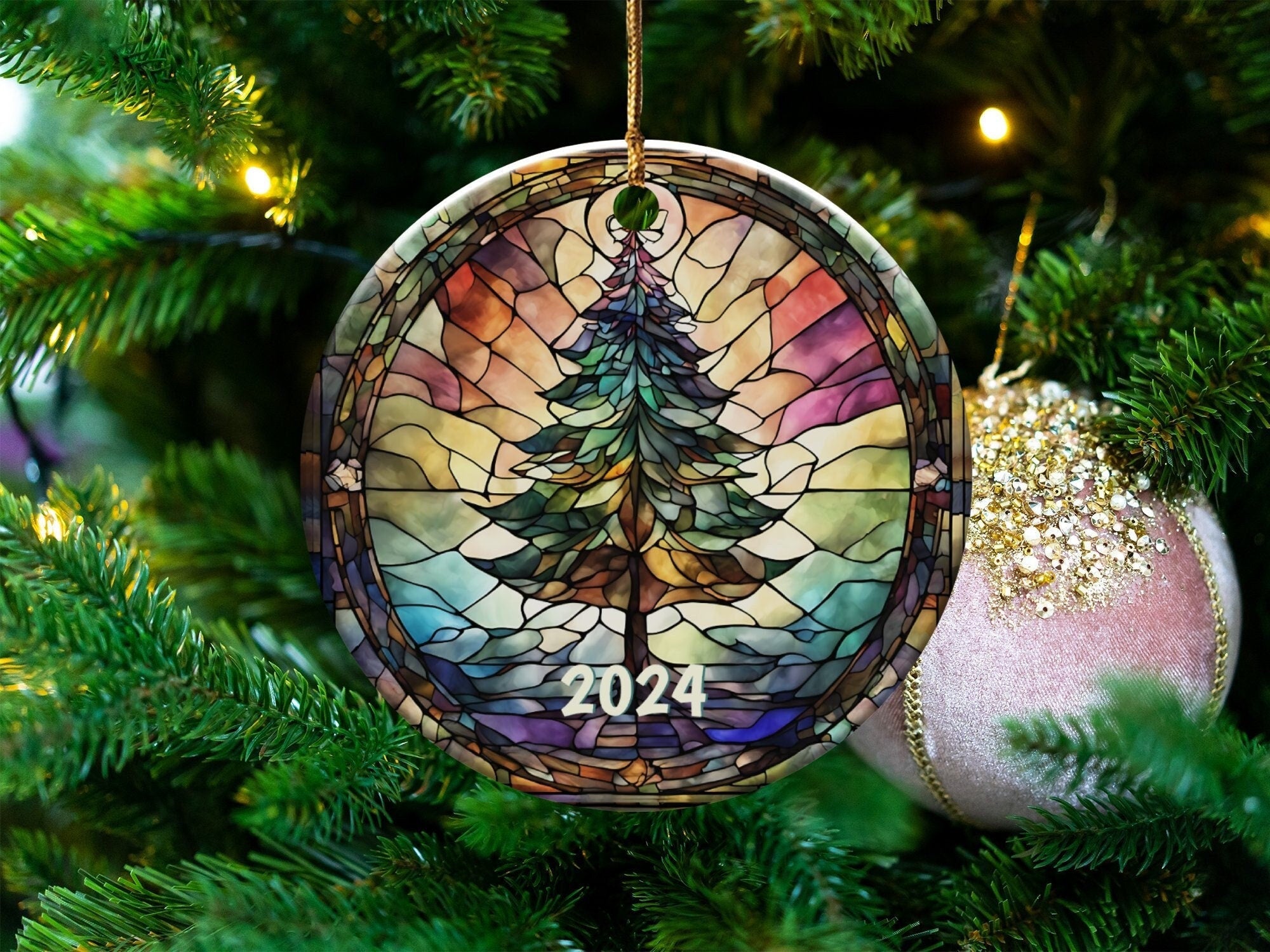 Christmas 2024 Ornament, Gift Christmas Ornaments 2024, Heirloom Gift Keepsake, Round Ceramic Ornament, Gift Exchange, Gift Idea, Xmas Tree HAOR14