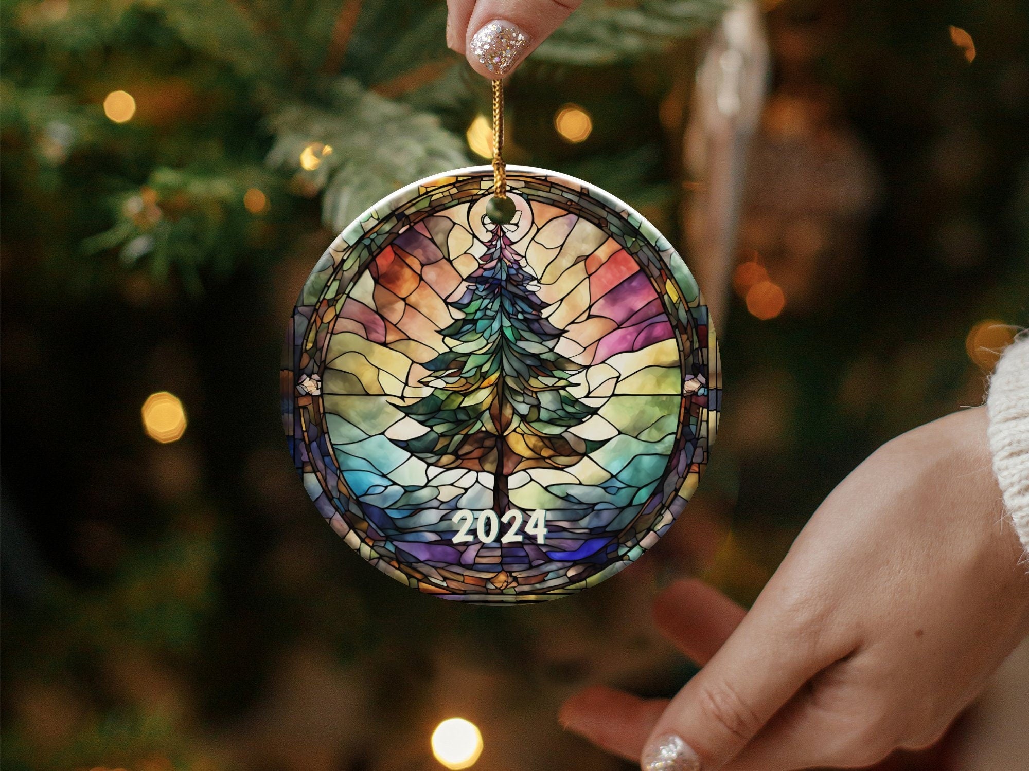 Christmas 2024 Ornament, Gift Christmas Ornaments 2024, Heirloom Gift Keepsake, Round Ceramic Ornament, Gift Exchange, Gift Idea, Xmas Tree HAOR14