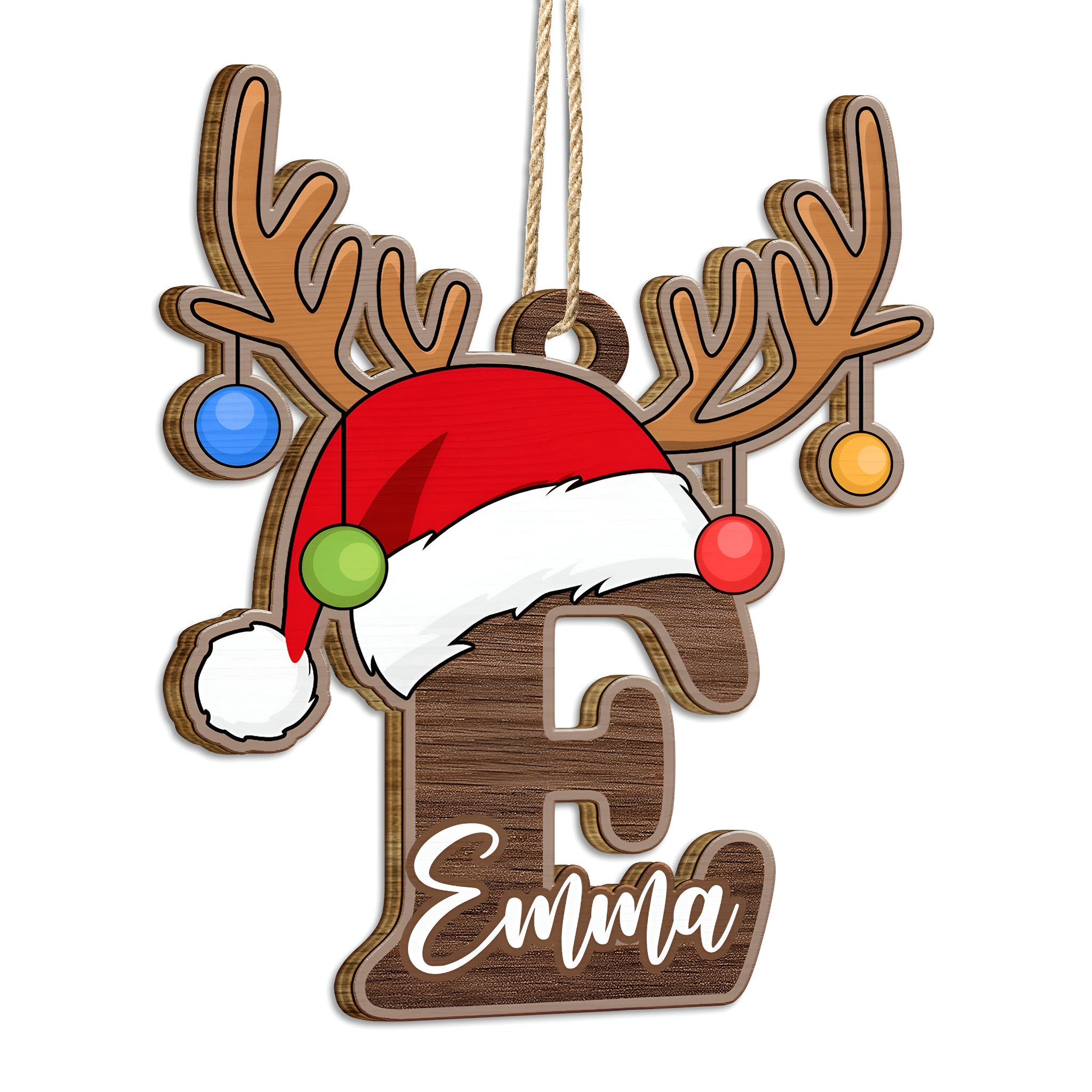 Christmas Alphabet - Family Gift - Personalized Wooden Cutout Ornament ORN0310