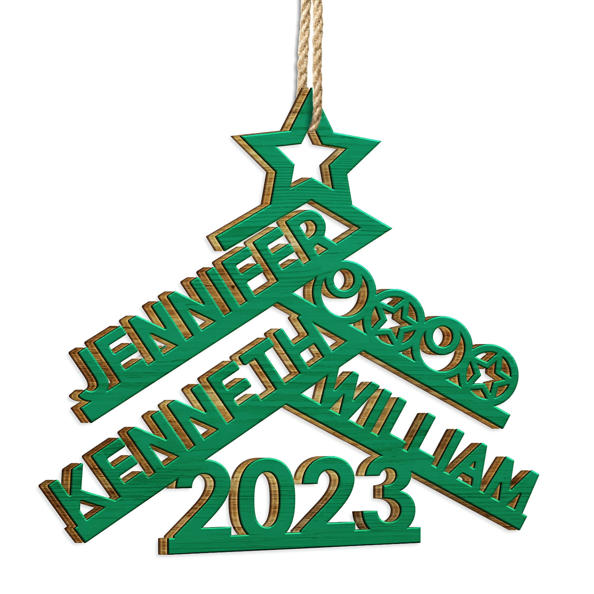 Christmas Family Names Decor - Gift For Family - Personalized Wooden Cutout Ornament ORN0310