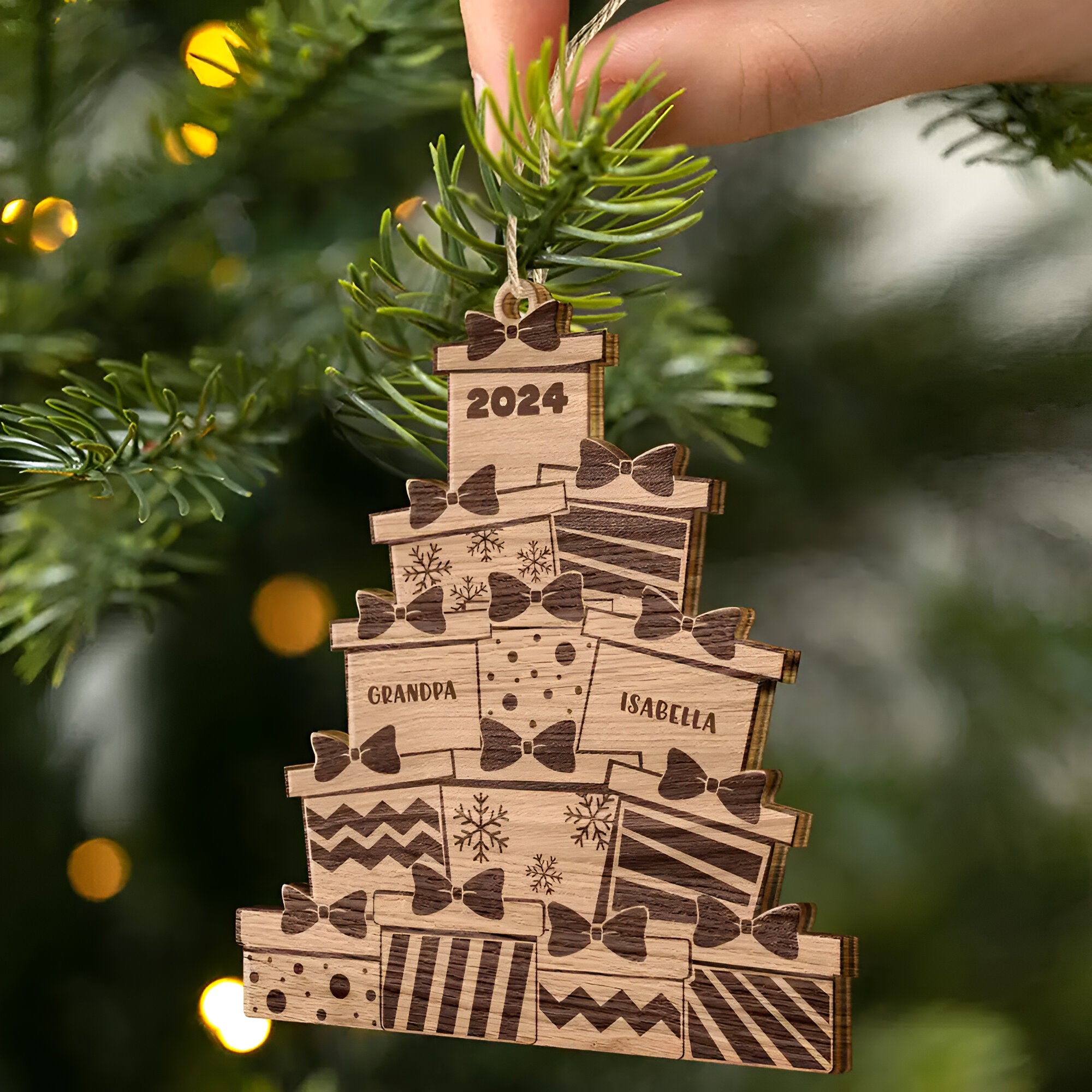 Christmas Presents - Personalized Wooden Cutout Ornament ORN0210