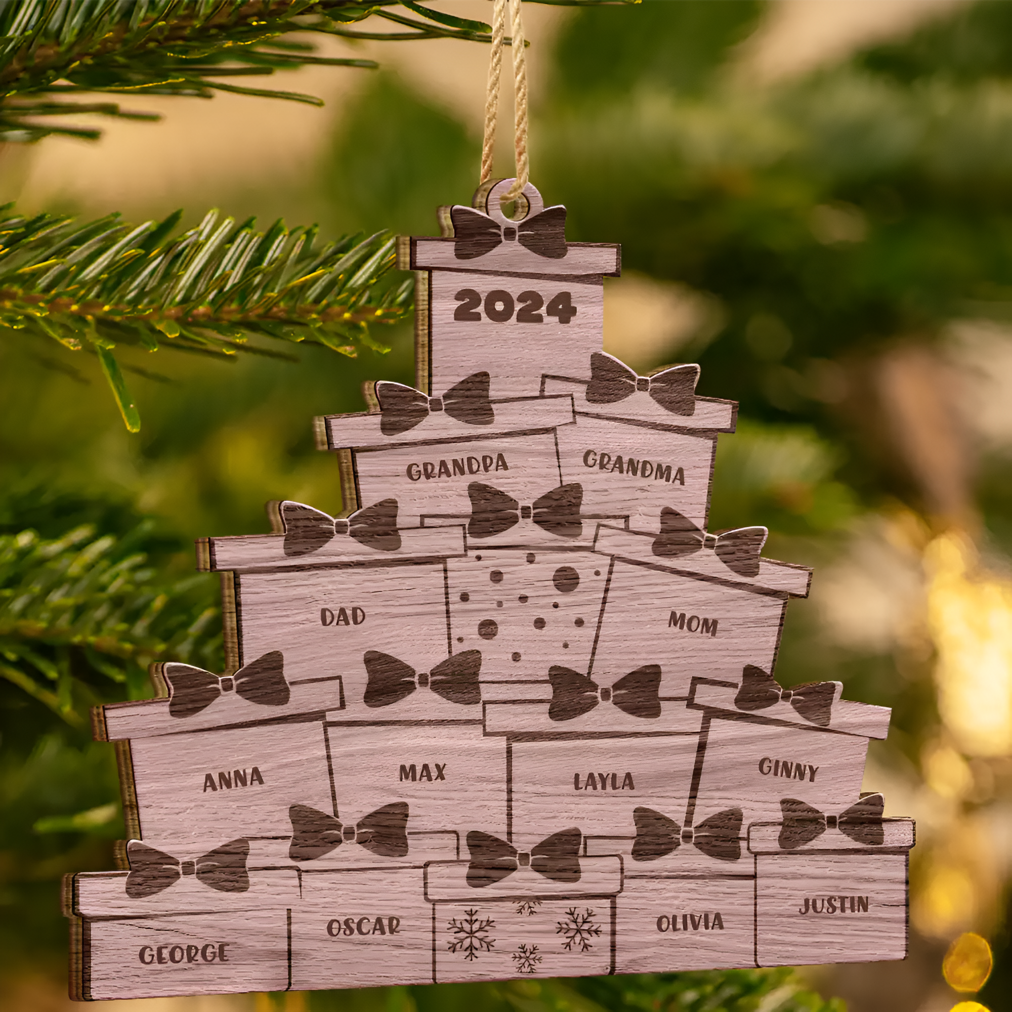 Christmas Presents - Personalized Wooden Cutout Ornament ORN0210