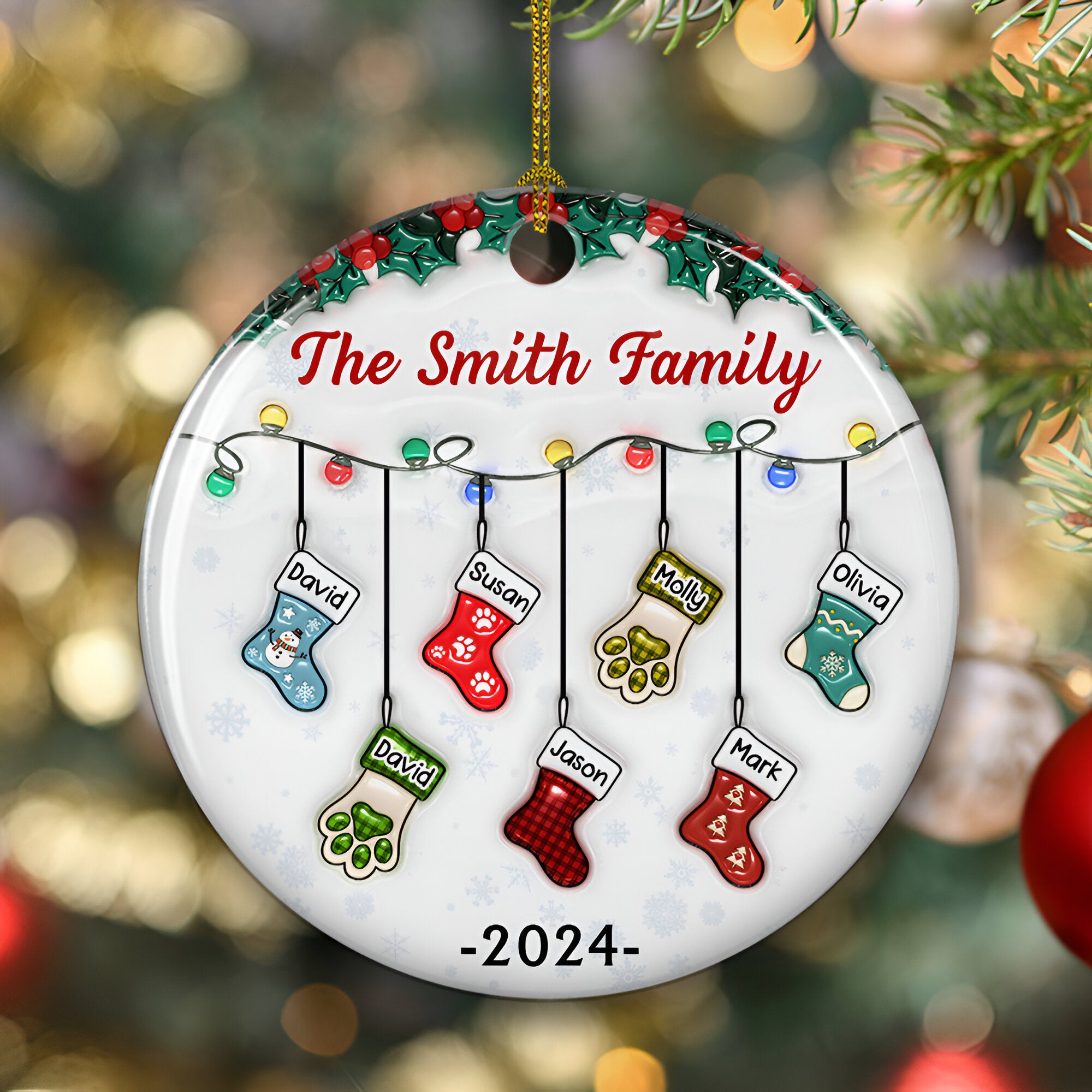 Christmas Together - Personalized Custom 3D Inflated Effect Ceramic Ornament ORN0710