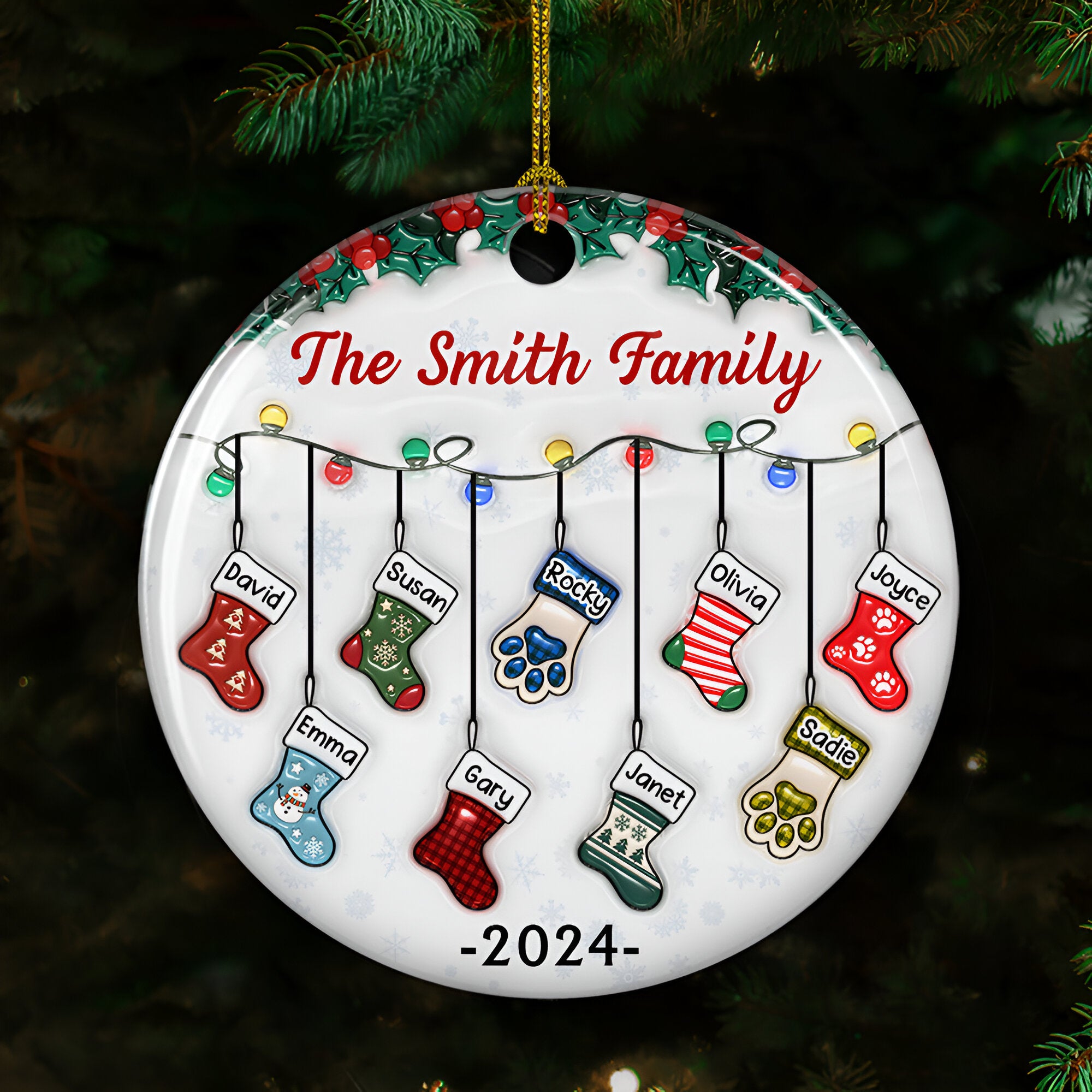 Christmas Together - Personalized Custom 3D Inflated Effect Ceramic Ornament ORN0710