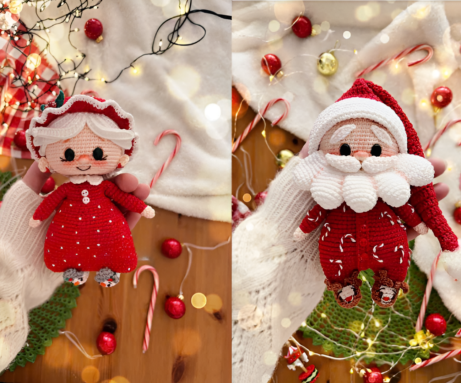 Crochet 2 Pattern in 1 Santa Claus and Mrs Claus Amigurumi Pdf English SVG19 CRO1910